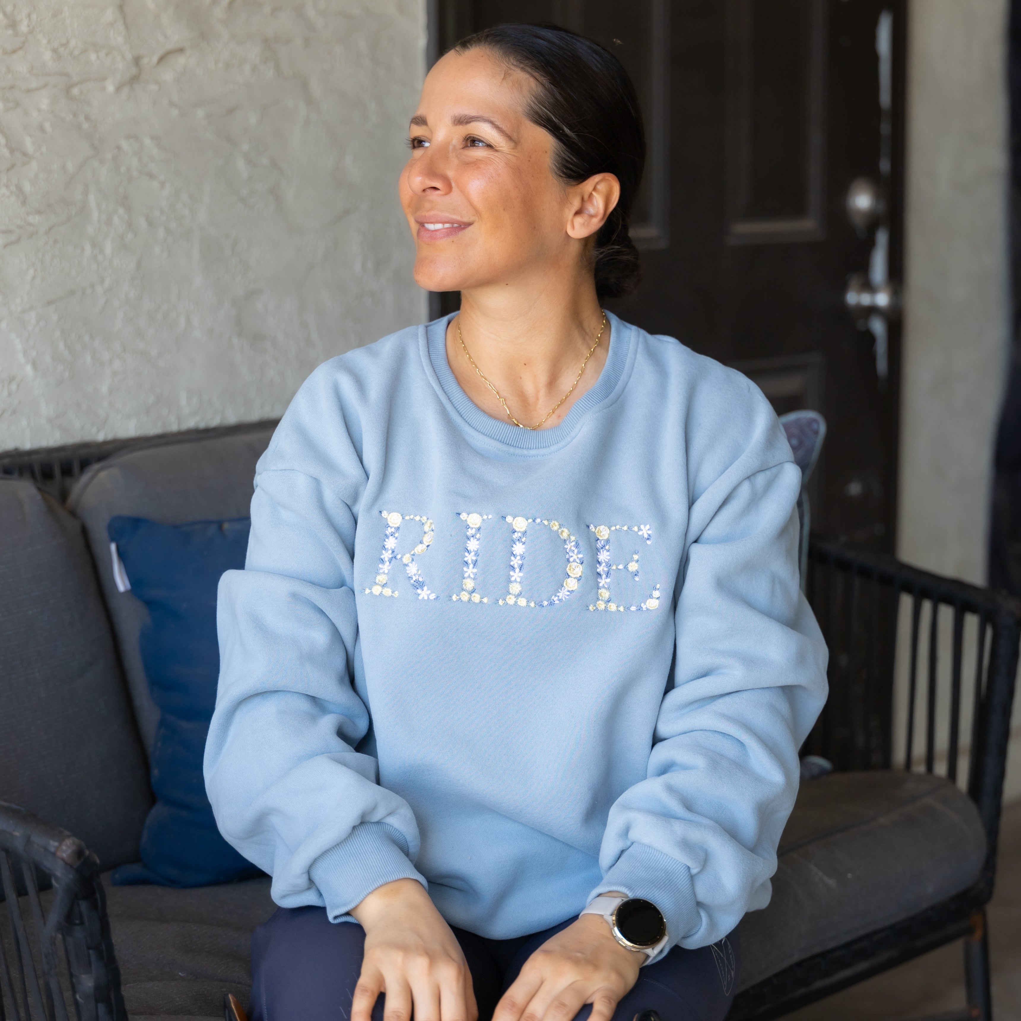 Ellany Ride - Sky Blue Equestrian Sweatshirt - Ellany - Equiluxe Tack