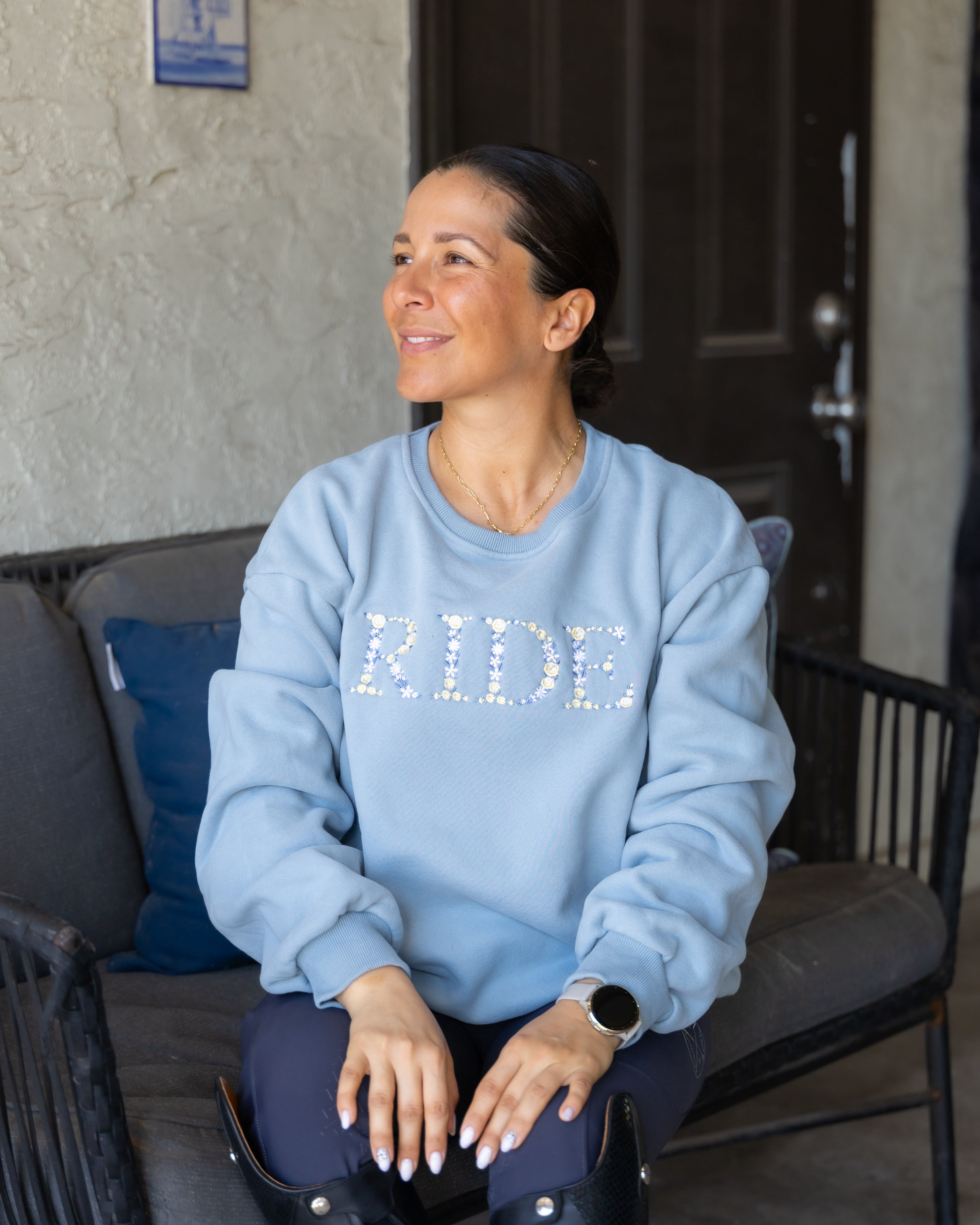 Ellany Ride - Sky Blue Equestrian Sweatshirt - Ellany - Equiluxe Tack