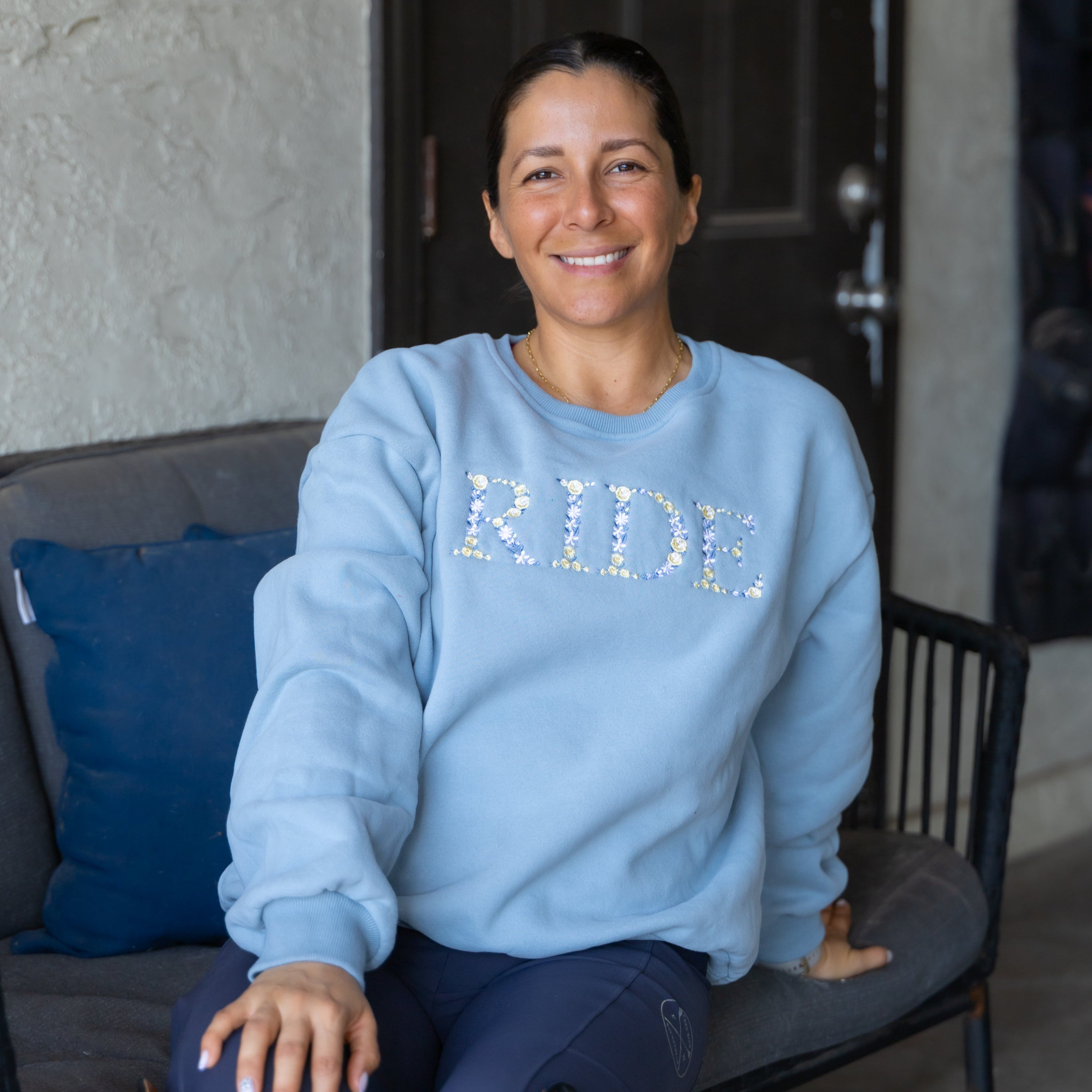Ellany Ride - Sky Blue Equestrian Sweatshirt - Ellany - Equiluxe Tack