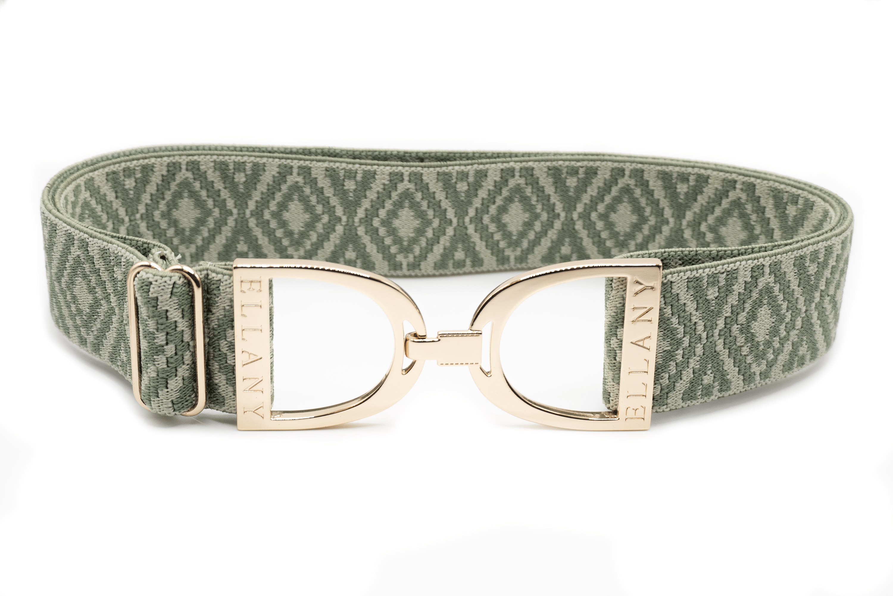 Ellany Sage Ornata - 1.5" Gold Stirrup Elastic Belt - Huston x Ellany - Equiluxe Tack