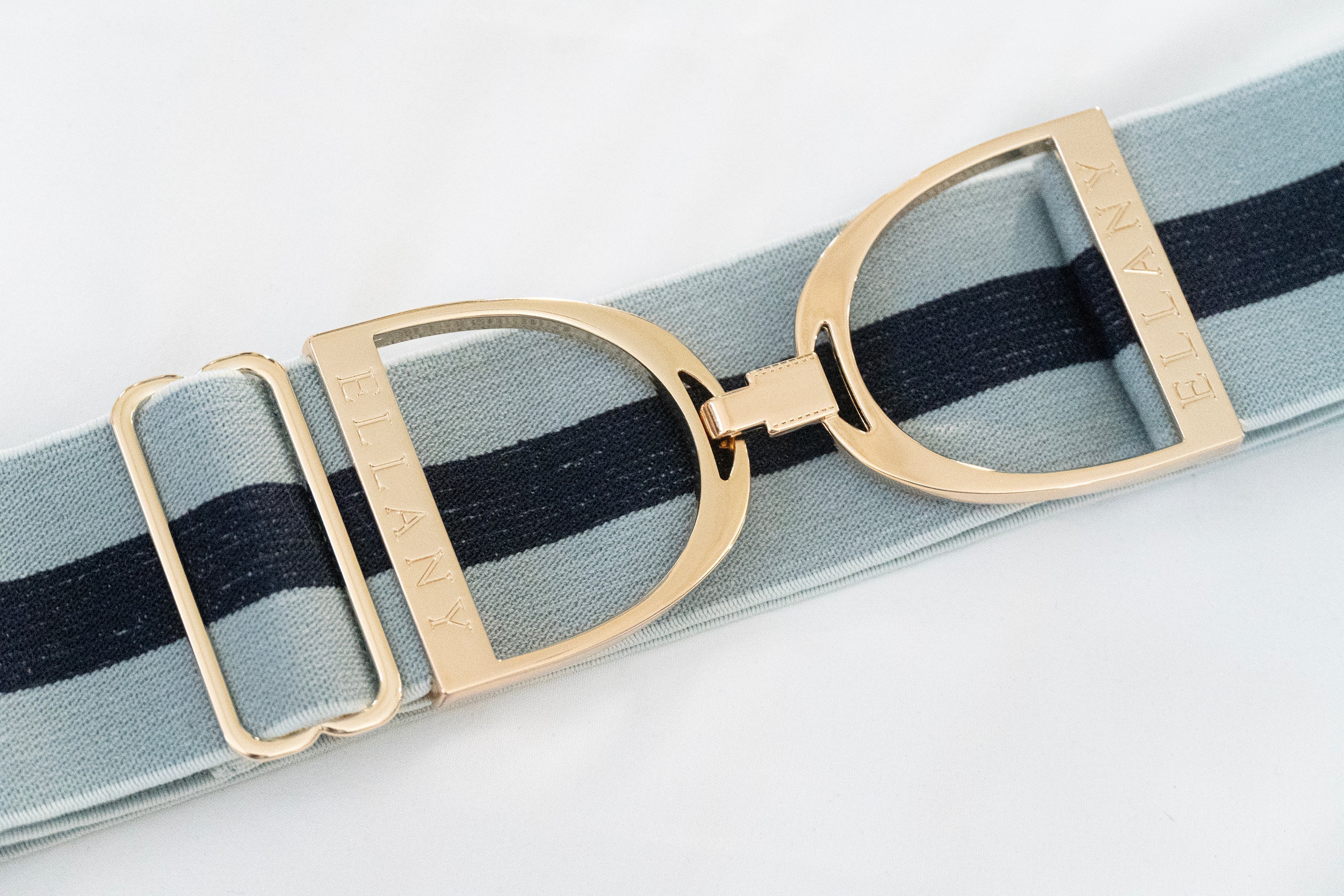 Ellany Sage Stripes - 2" Gold Stirrup Elastic Belt - Ellany - Equiluxe Tack