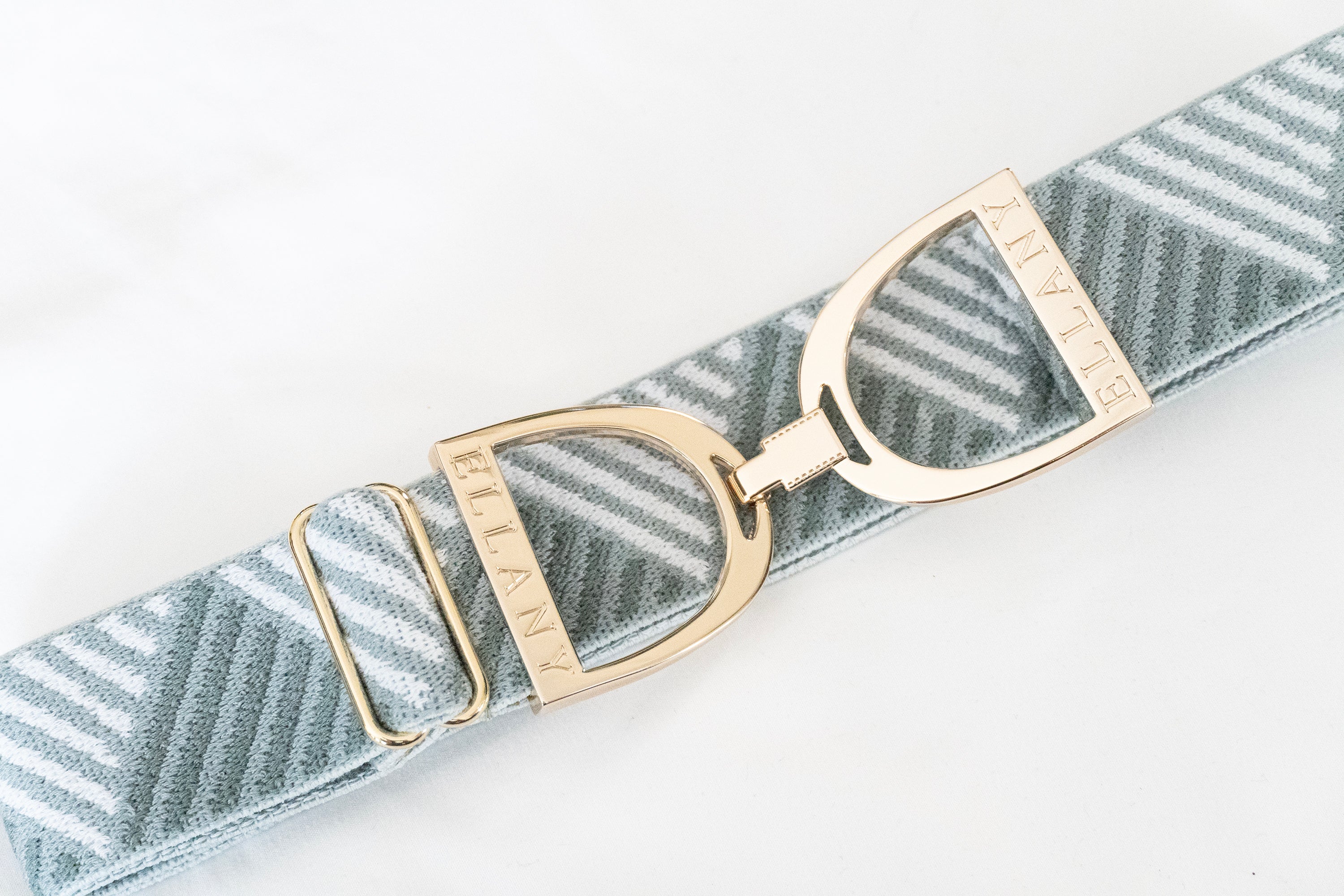 Ellany Sage Triangles - 1.5" Gold Stirrup Elastic Belt - Ellany Equestrian - Equiluxe Tack