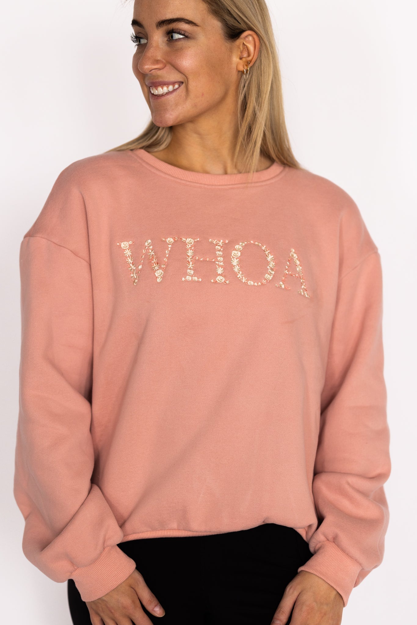 Ellany Whoa - Peach Equestrian Sweatshirt - Ellany - Equiluxe Tack