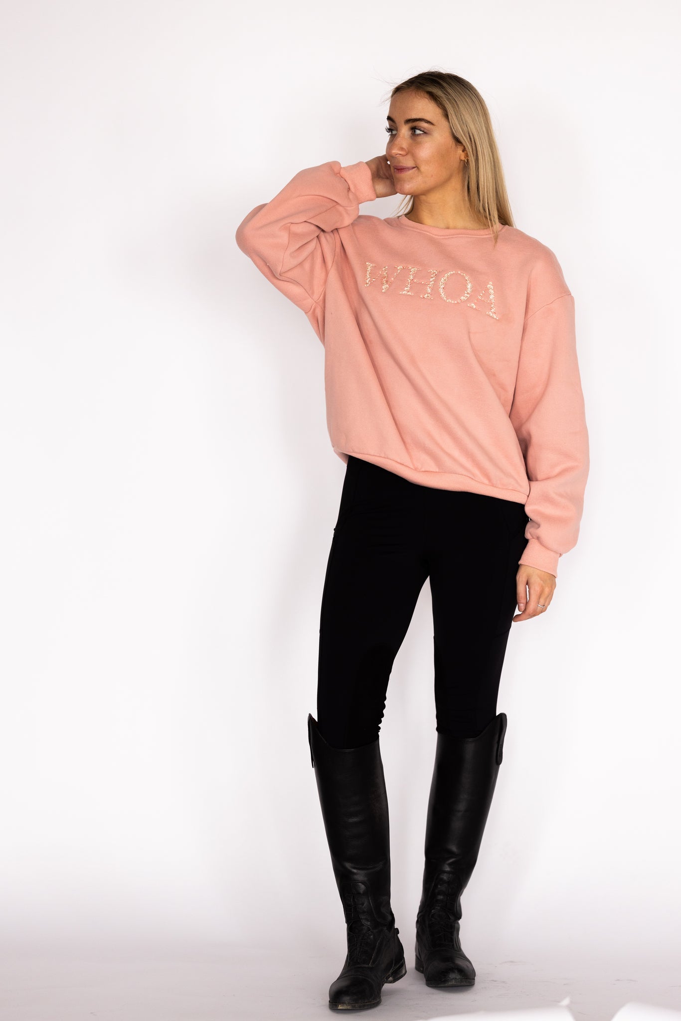 Ellany Whoa - Peach Equestrian Sweatshirt - Ellany - Equiluxe Tack