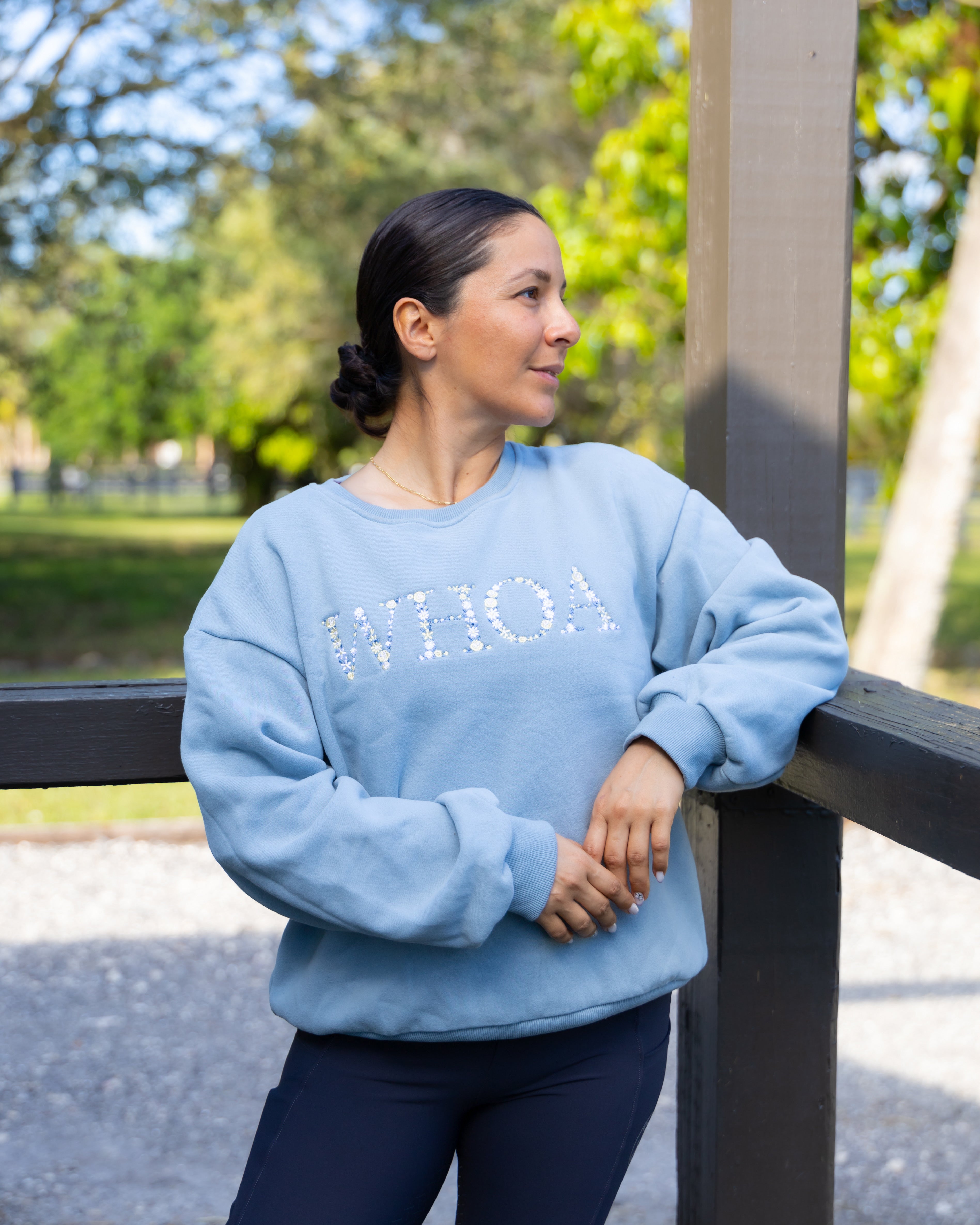 Ellany Whoa - Sky Blue Equestrian Sweatshirt - Ellany - Equiluxe Tack