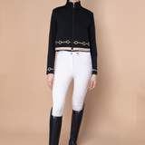Rönner Ember Embroidered Cropped Zip Jacket | Black