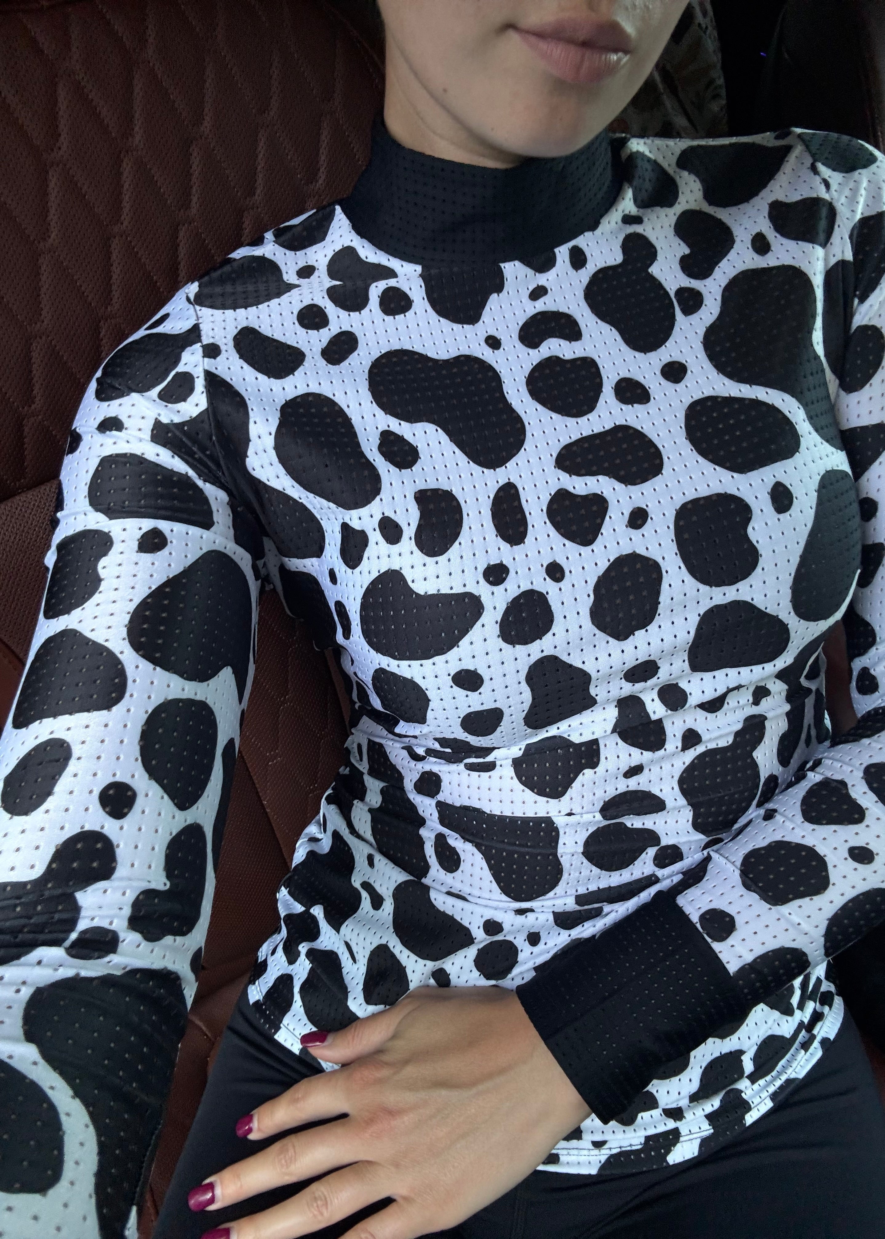 EQUESTRIAN CLUB KLARA Mockneq Cow Print Shirt - Equiluxe Tack