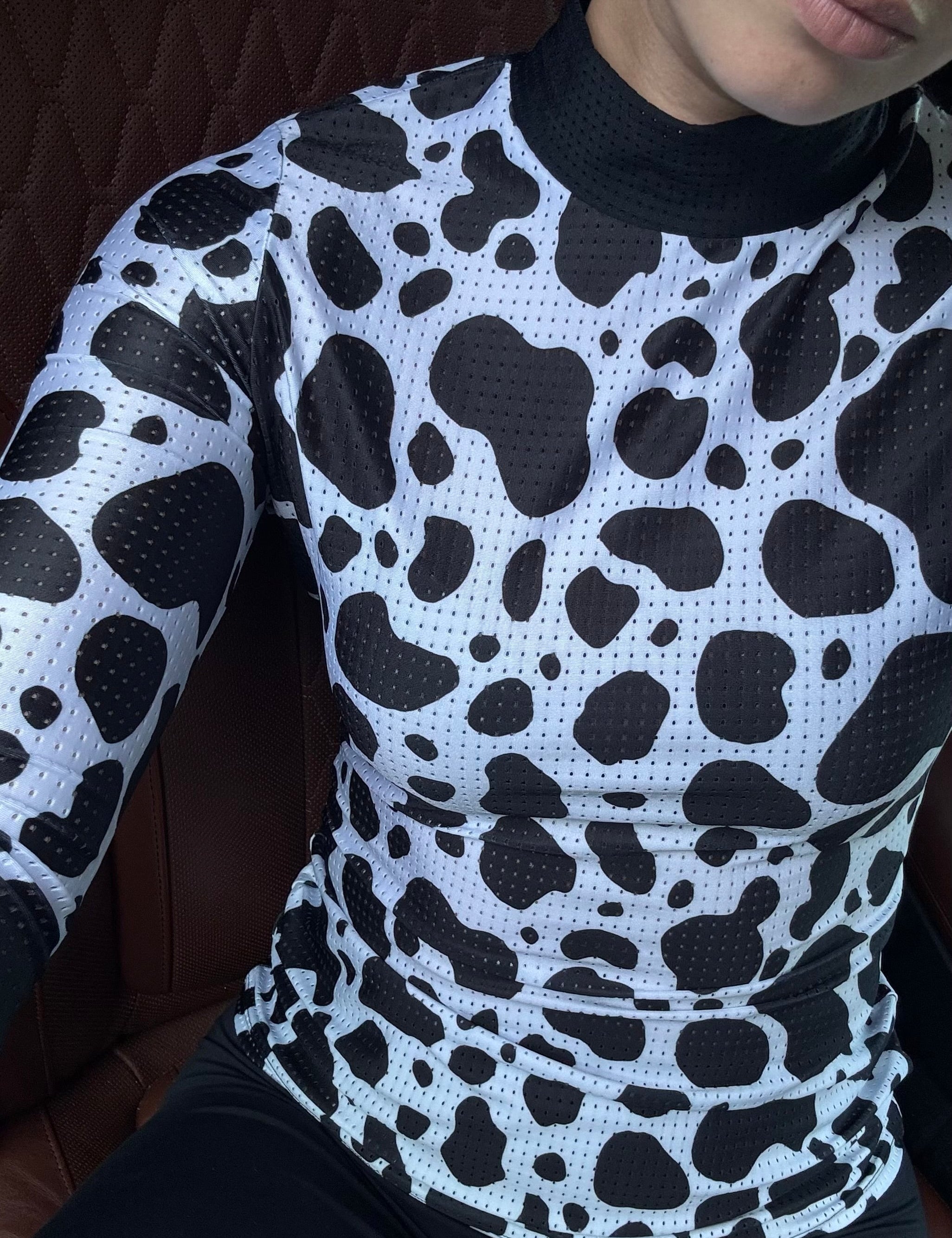 EQUESTRIAN CLUB KLARA Mockneq Cow Print Shirt - Equiluxe Tack