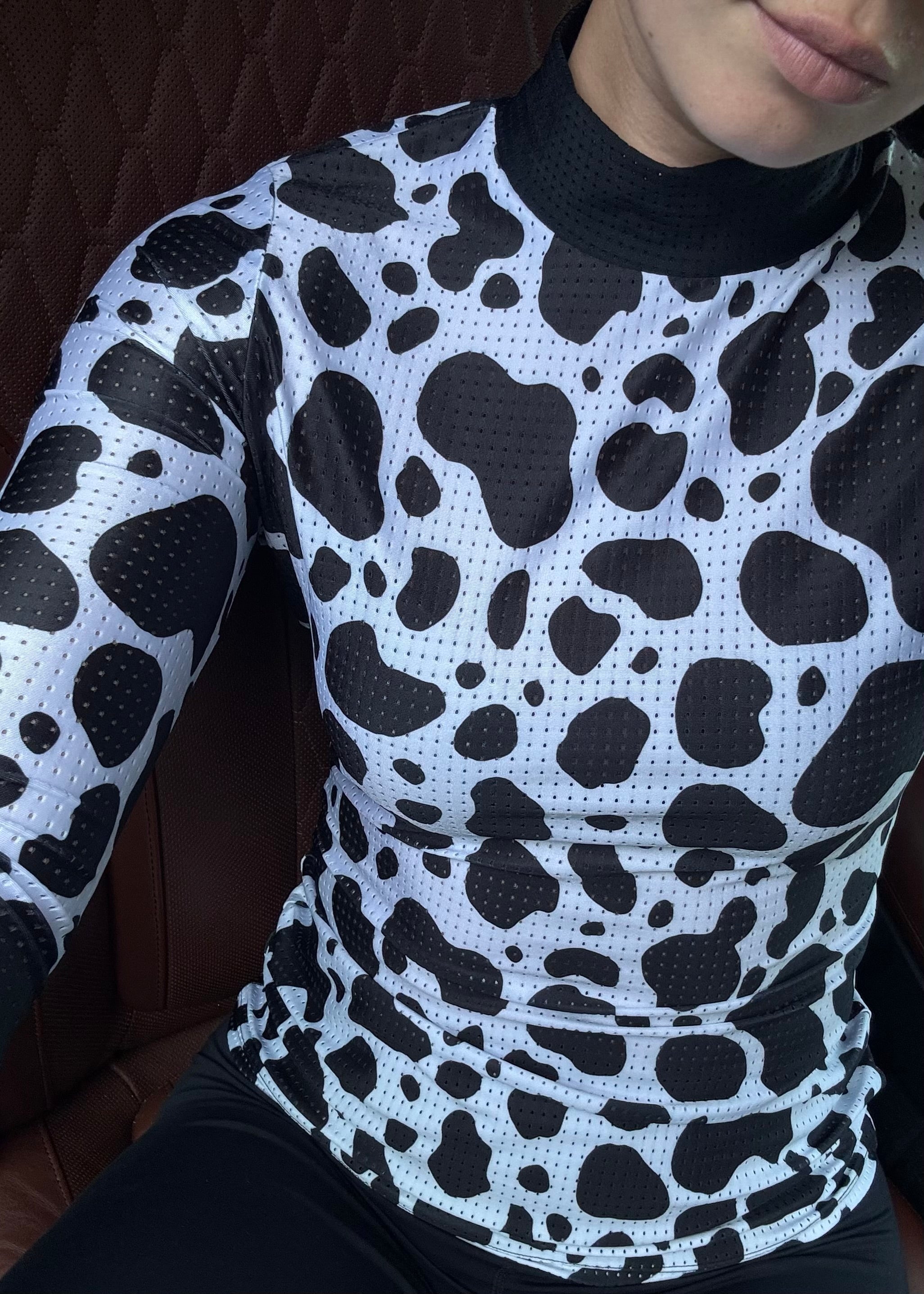 EQUESTRIAN CLUB KLARA Mockneq Cow Print Shirt - Equiluxe Tack