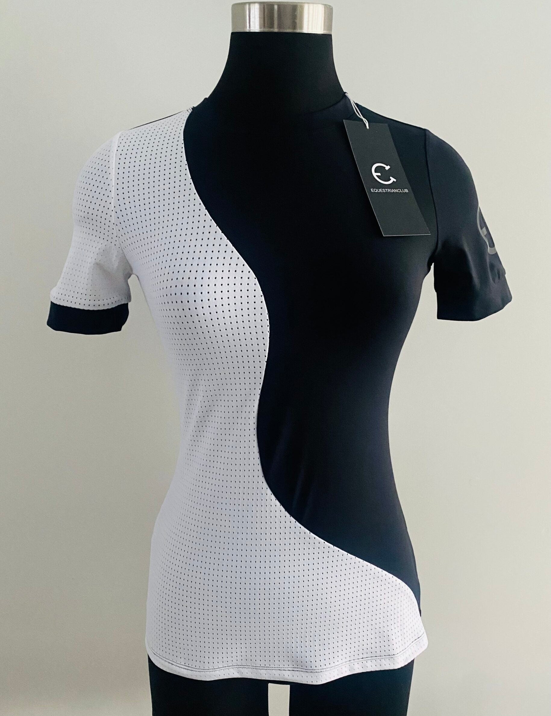 Equestrian Club LENNA Short Sleeve Tee Shirt - Black/White - Equestrian Club - Equiluxe Tack