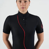 Equestrian Club LENNA Short Sleeve Ventilated Black & Red Shirt - Equestrian Club - Equiluxe Tack