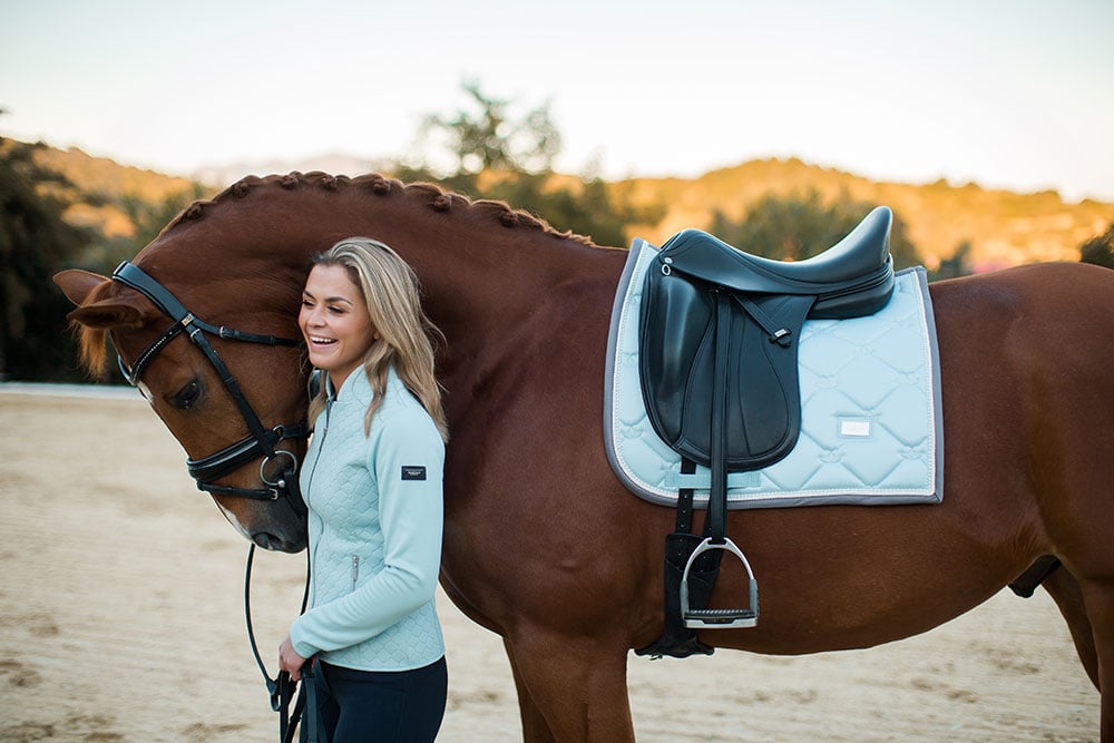 Equestrian Stockholm Dressage Saddle Pad - Ice Blue Pearl - Equestrian Stockholm - Equiluxe Tack