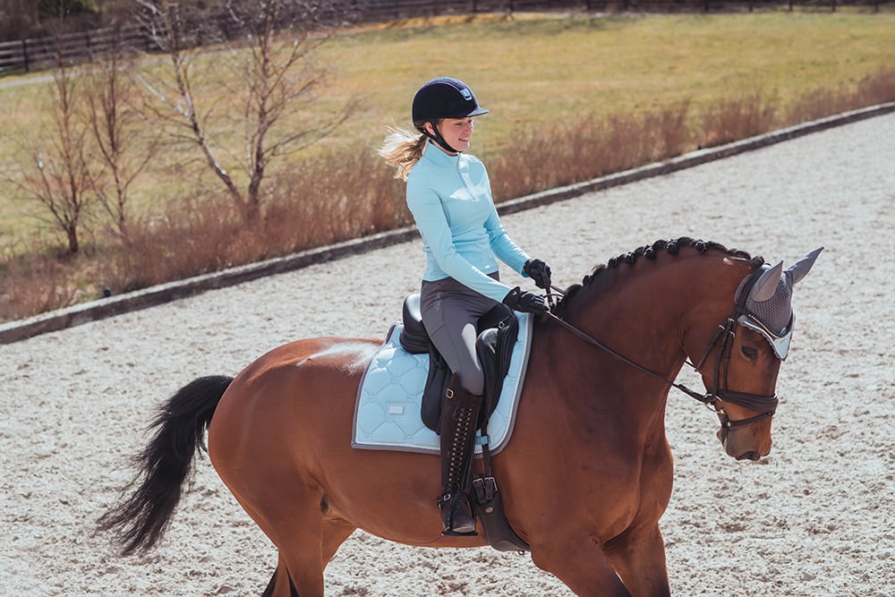Equestrian Stockholm Dressage Saddle Pad - Ice Blue Pearl - Equestrian Stockholm - Equiluxe Tack