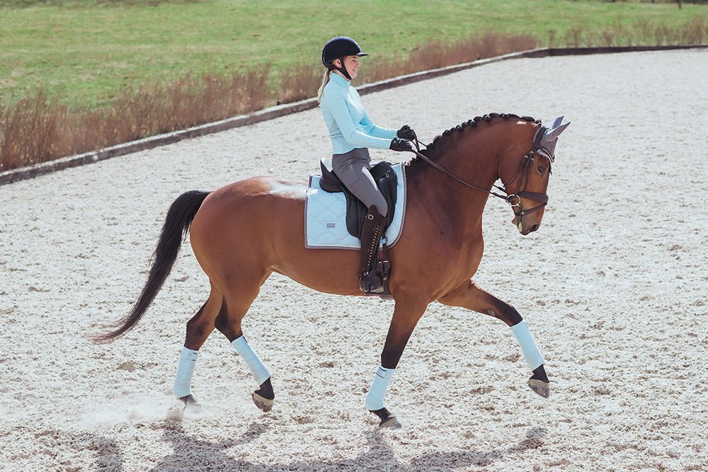Equestrian Stockholm Dressage Saddle Pad - Ice Blue Pearl - Equestrian Stockholm - Equiluxe Tack