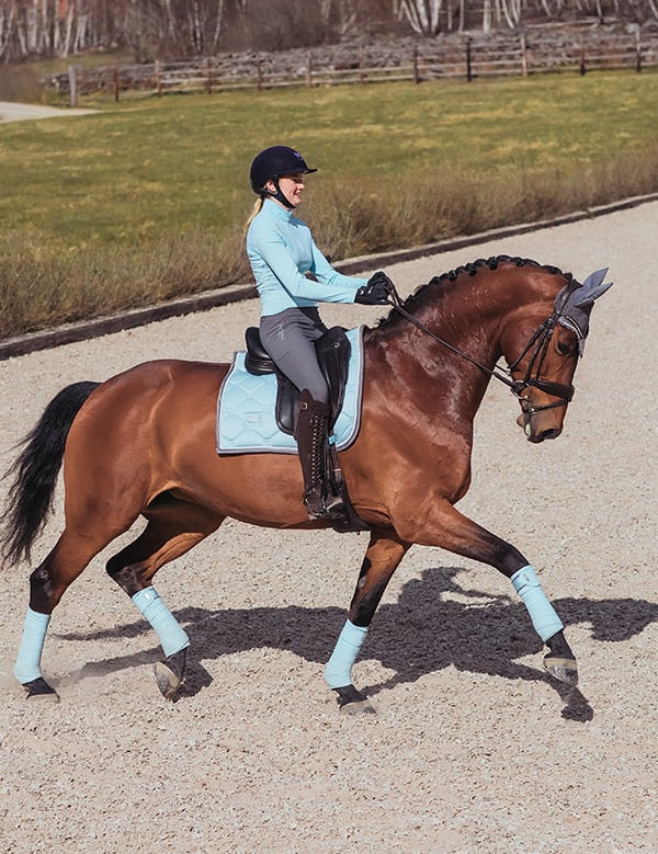 Equestrian Stockholm Dressage Saddle Pad - Ice Blue Pearl - Equestrian Stockholm - Equiluxe Tack