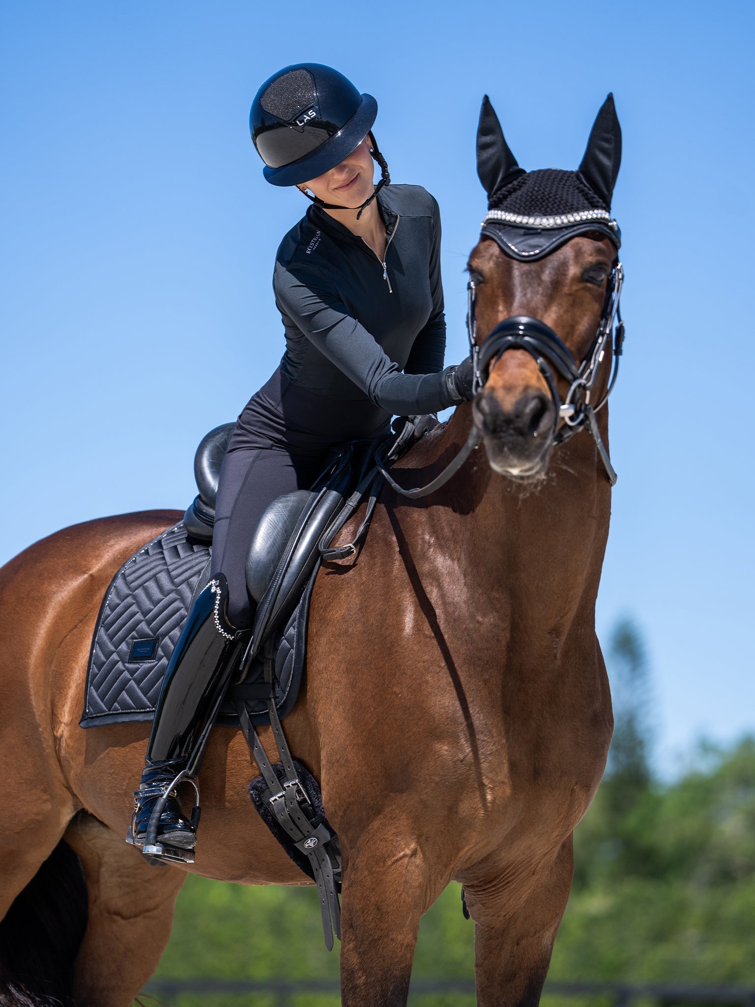 Equestrian Stockholm Dressage Saddle Pad Modern Black - Equestrian Stockholm - Equiluxe Tack
