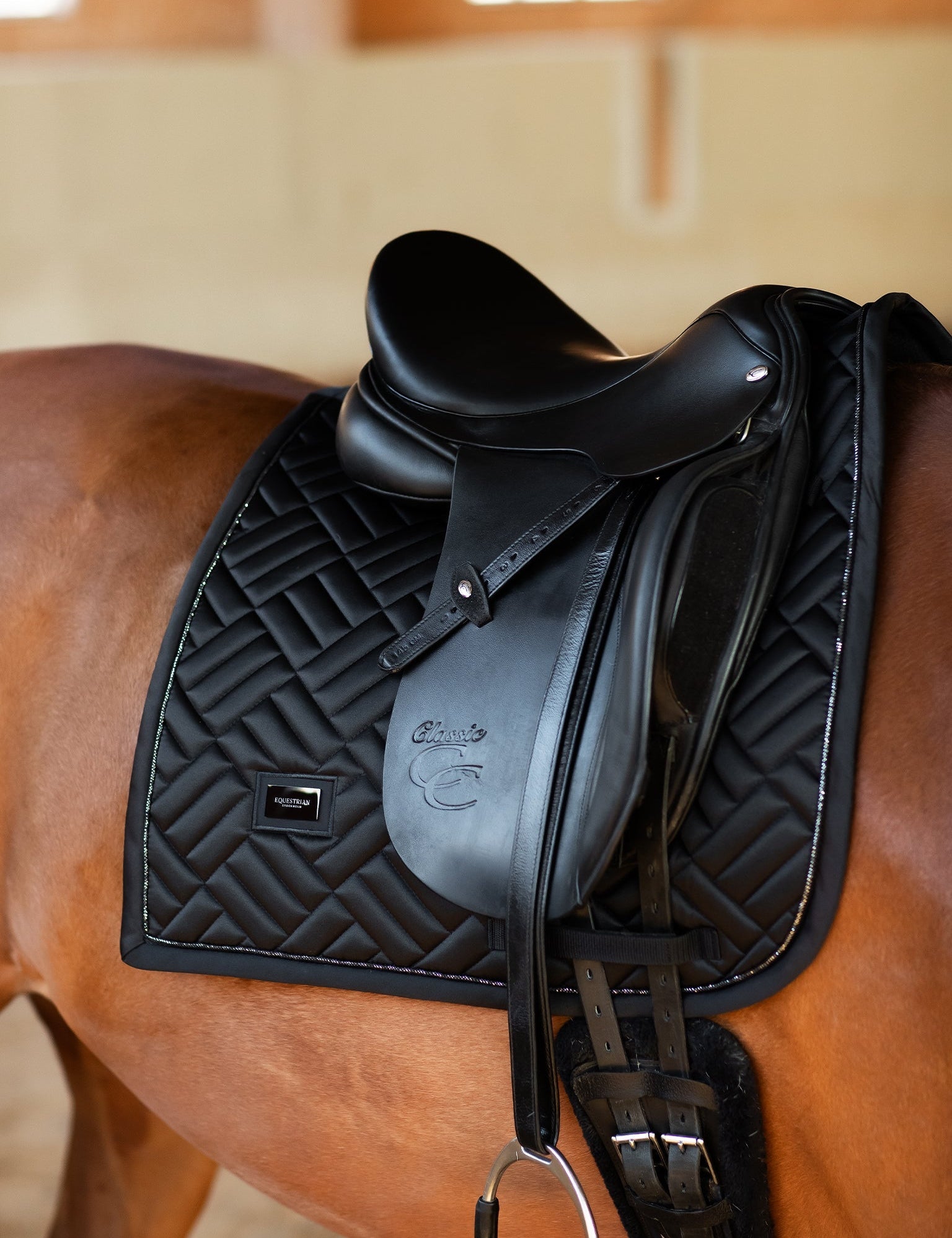 Equestrian Stockholm Dressage Saddle Pad Modern Black - Equestrian Stockholm - Equiluxe Tack