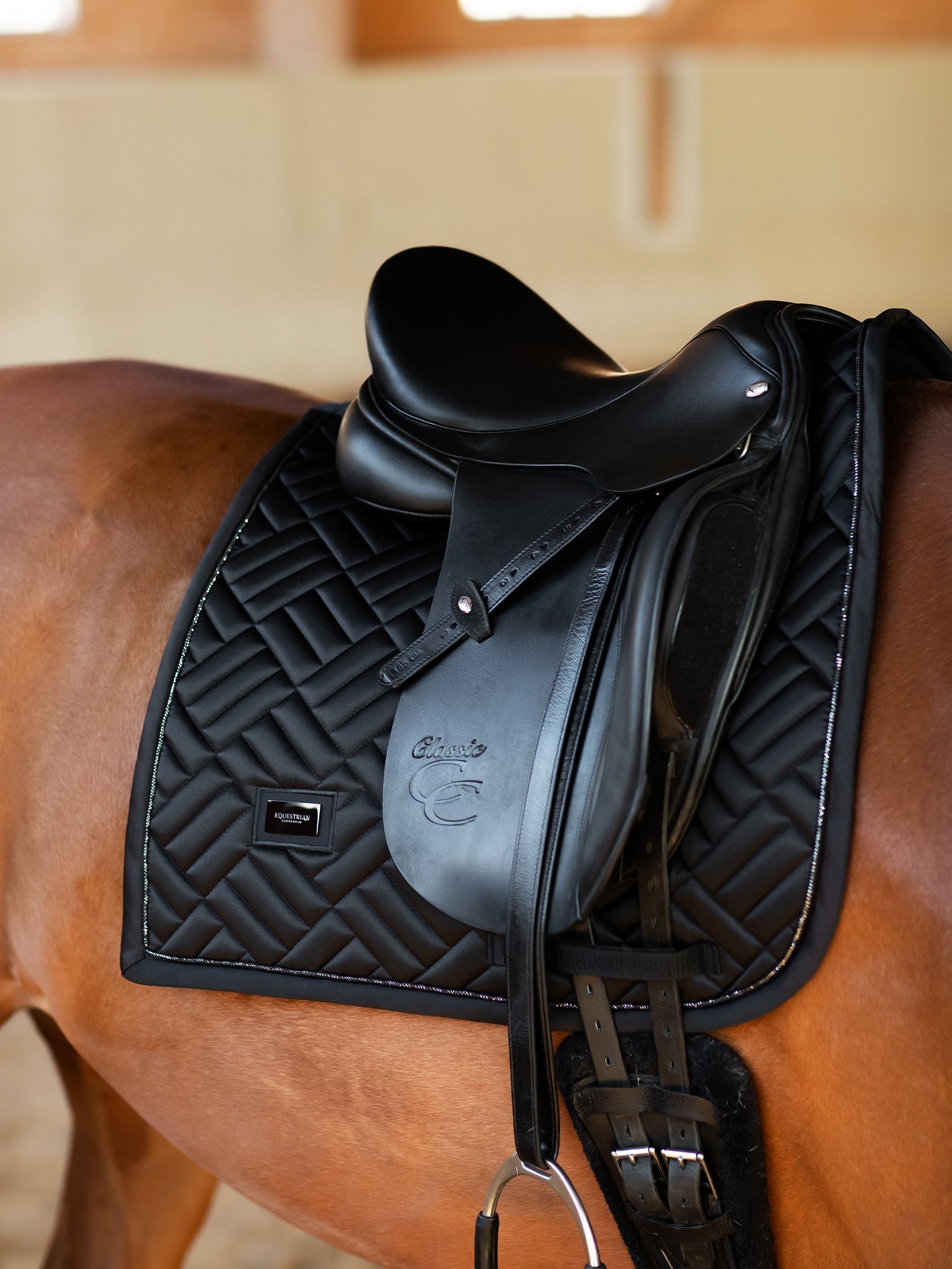 Equestrian Stockholm Dressage Saddle Pad Modern Black - Equestrian Stockholm - Equiluxe Tack