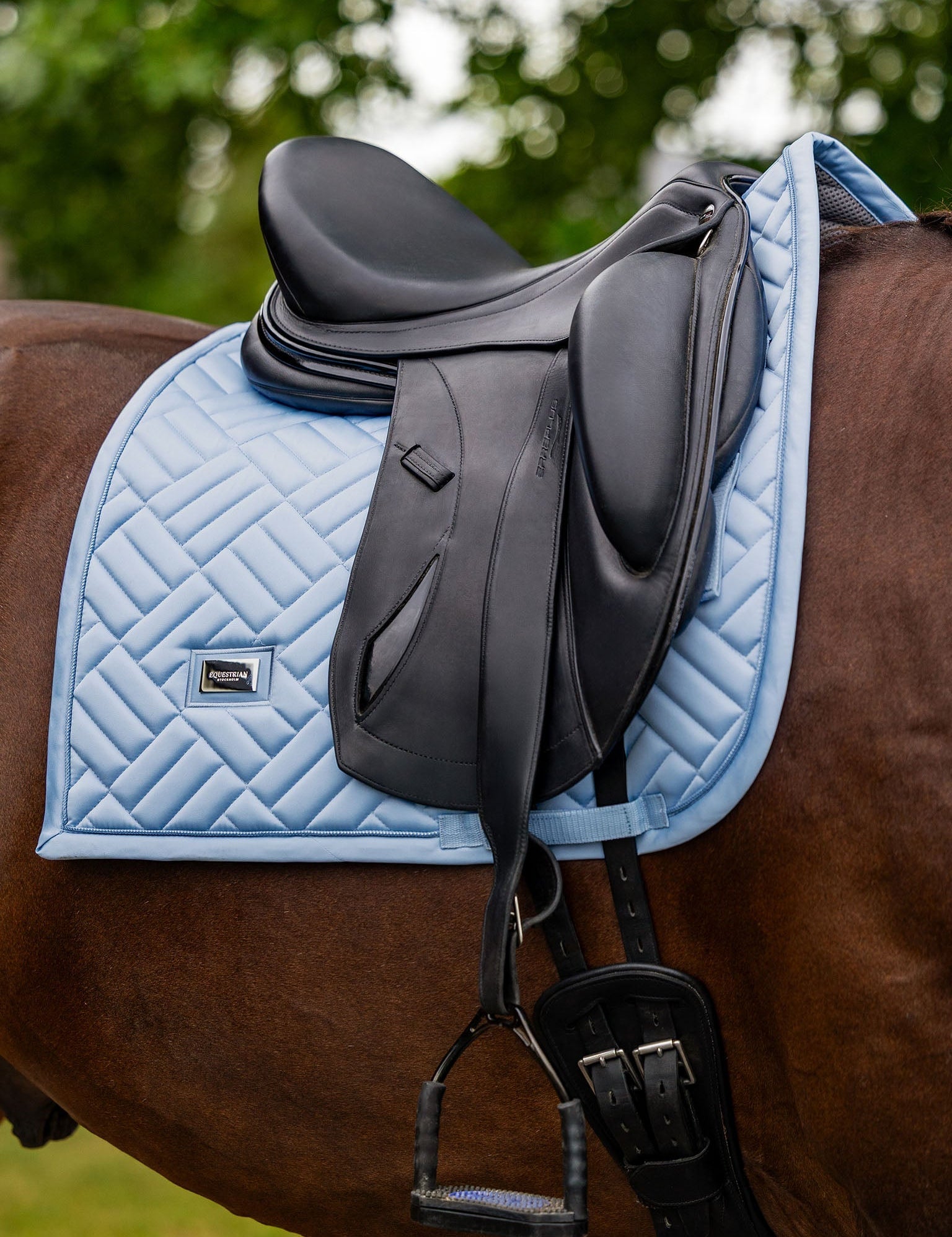 Equestrian Stockholm Dressage Saddle Pad Modern Midsummer Blue - Equestrian Stockholm - Equiluxe Tack