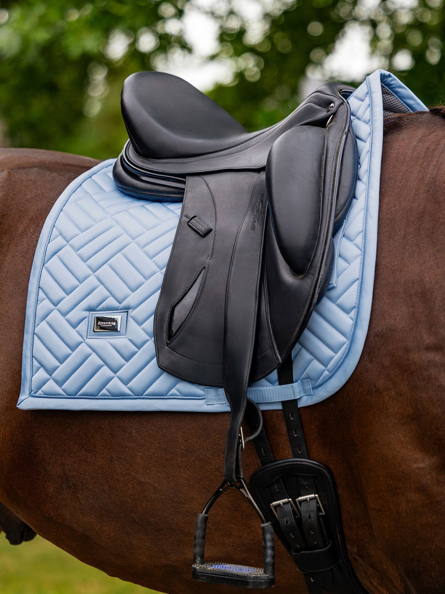 Equestrian Stockholm Dressage Saddle Pad Modern Midsummer Blue - Equestrian Stockholm - Equiluxe Tack