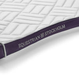 Equestrian Stockholm Dressage Saddle Pad Modern White Dark Violet - Equestrian Stockholm - Equiluxe Tack