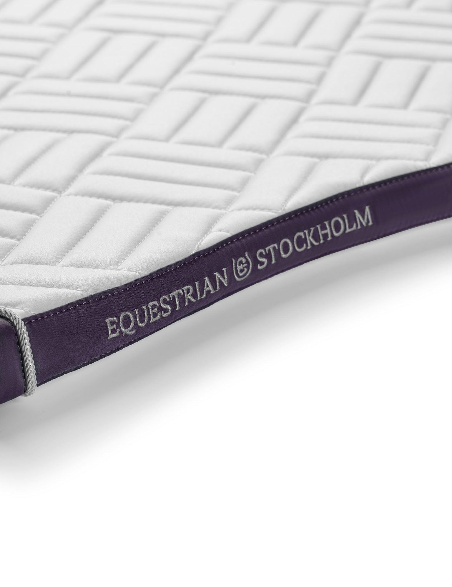 Equestrian Stockholm Dressage Saddle Pad Modern White Dark Violet - Equestrian Stockholm - Equiluxe Tack