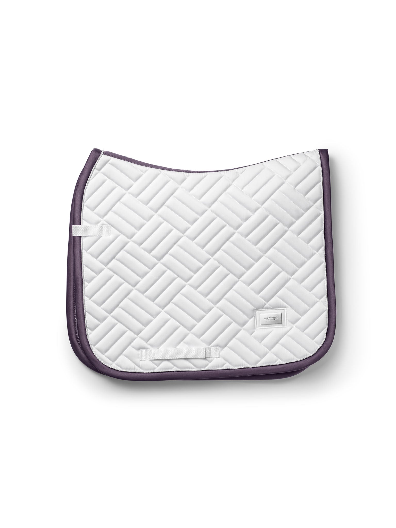 Equestrian Stockholm Dressage Saddle Pad Modern White Dark Violet - Equestrian Stockholm - Equiluxe Tack