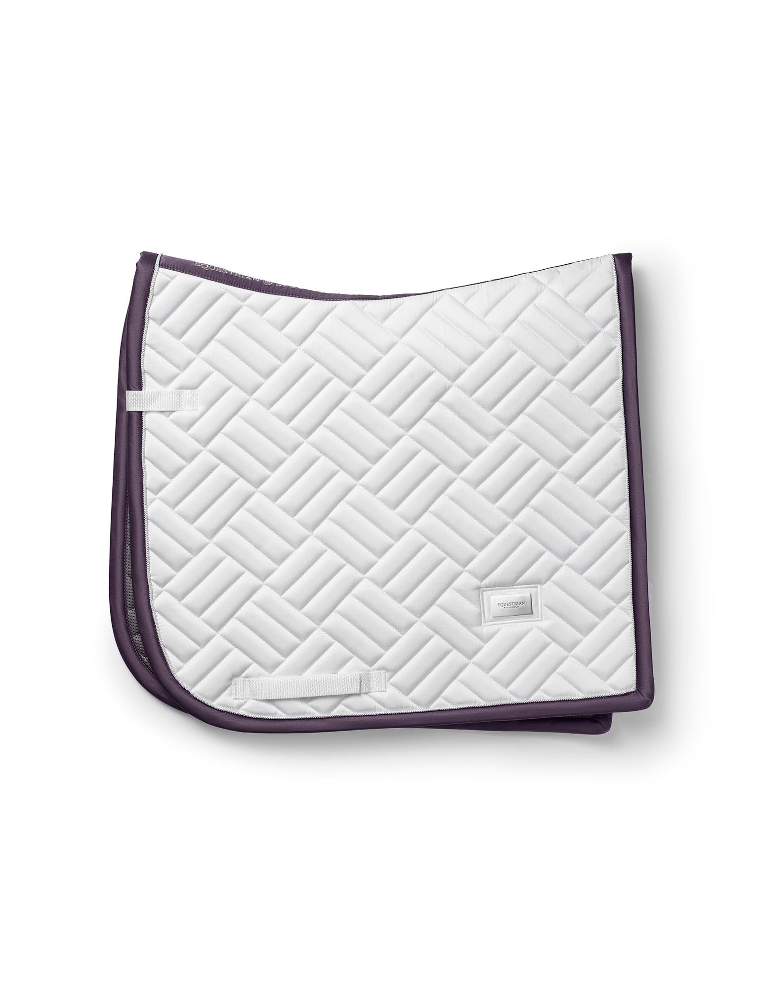 Equestrian Stockholm Dressage Saddle Pad Modern White Dark Violet - Equestrian Stockholm - Equiluxe Tack