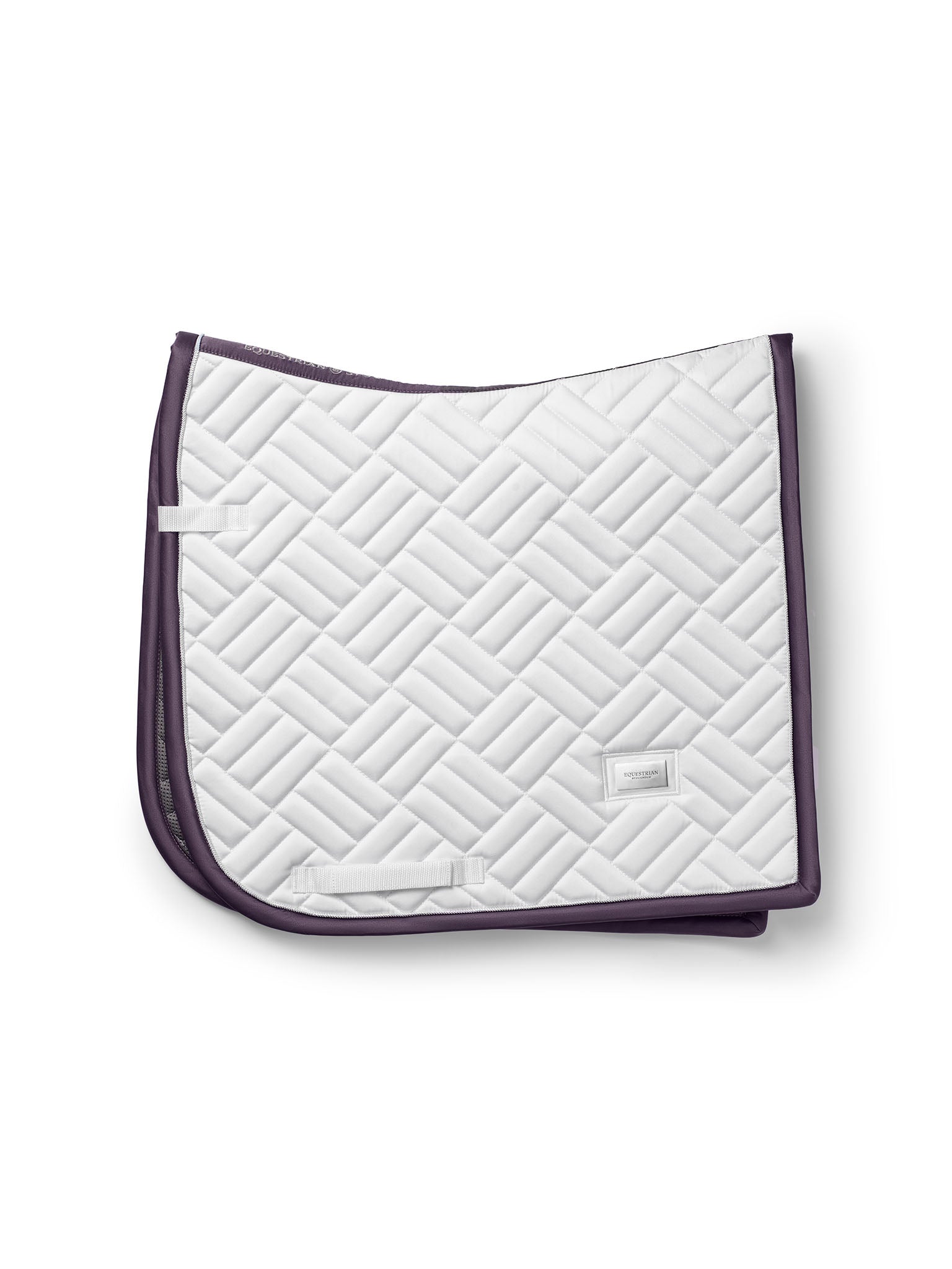 Equestrian Stockholm Dressage Saddle Pad Modern White Dark Violet - Equestrian Stockholm - Equiluxe Tack
