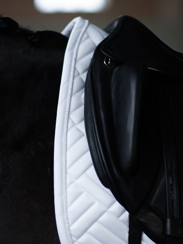 Equestrian Stockholm Dressage Saddle Pad Modern White Perfection - Equestrian Stockholm - Equiluxe Tack
