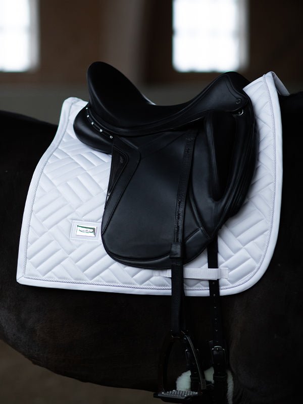 Equestrian Stockholm Dressage Saddle Pad Modern White Perfection - Equestrian Stockholm - Equiluxe Tack