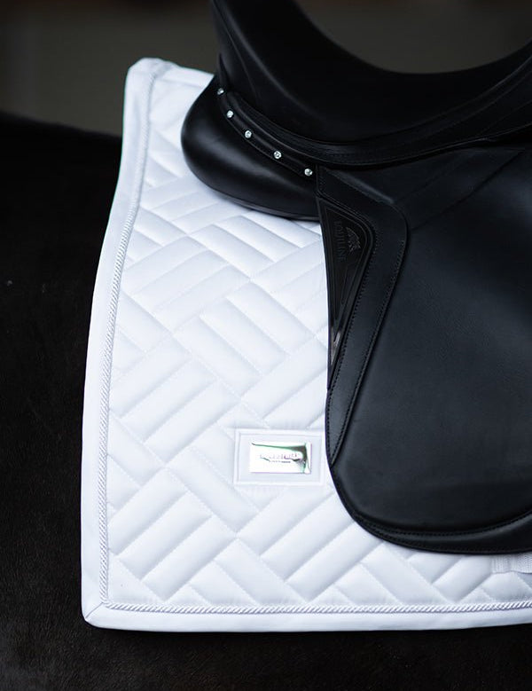 Equestrian Stockholm Dressage Saddle Pad Modern White Perfection - Equestrian Stockholm - Equiluxe Tack