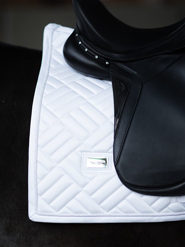 Equestrian Stockholm Dressage Saddle Pad Modern White Perfection - Equestrian Stockholm - Equiluxe Tack