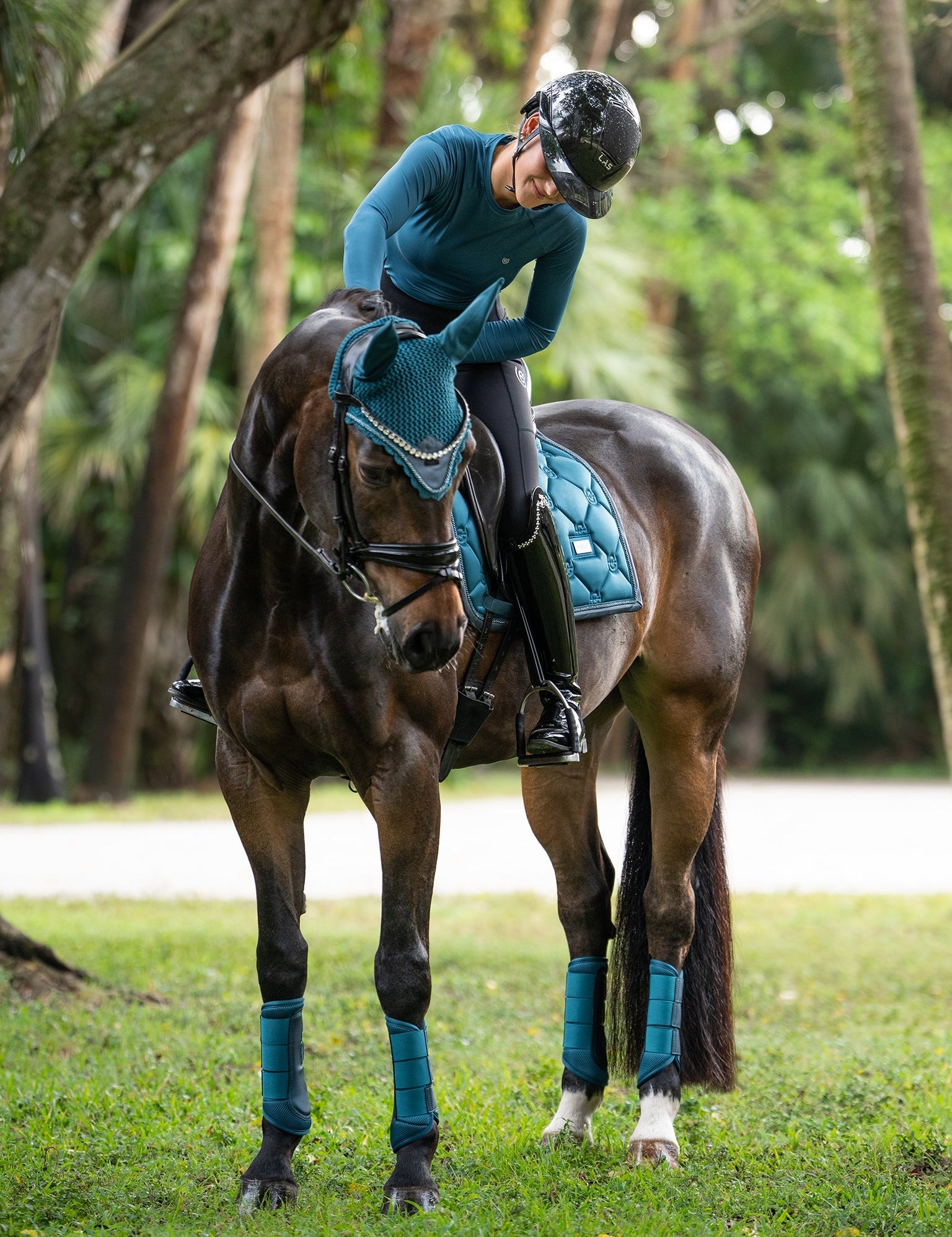 Equestrian Stockholm Dressage Saddle Pad Teal Blue - Equestrian Stockholm - Equiluxe Tack