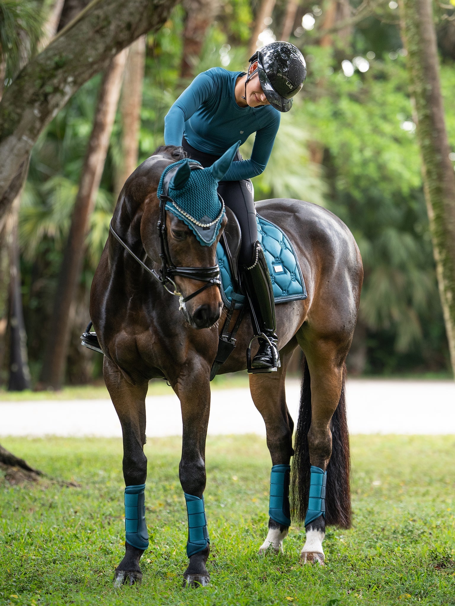 Equestrian Stockholm Dressage Saddle Pad Teal Blue - Equestrian Stockholm - Equiluxe Tack