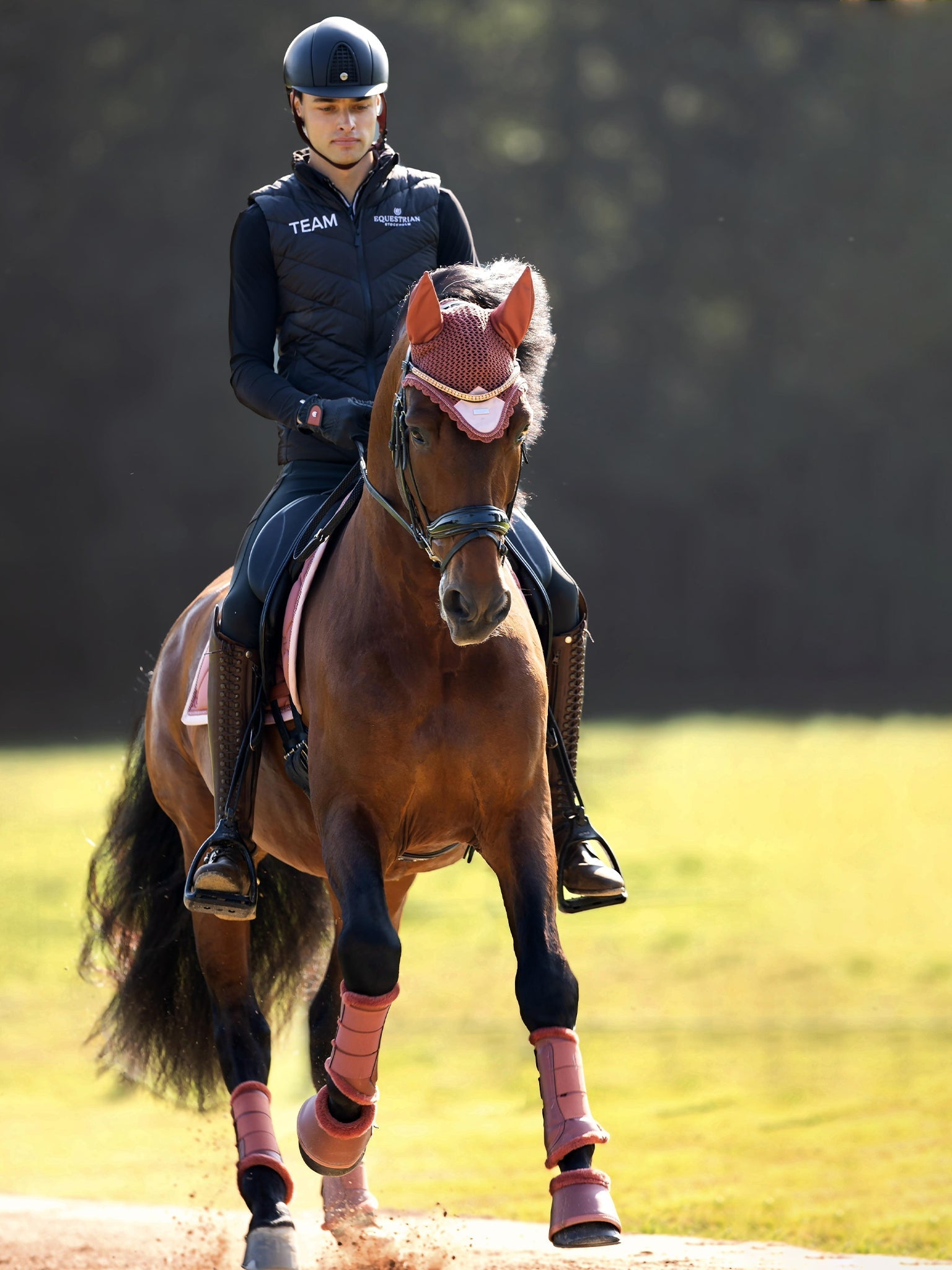 Equestrian Stockholm Ear Bonnet Amber Rose - Equestrian Stockholm - Equiluxe Tack