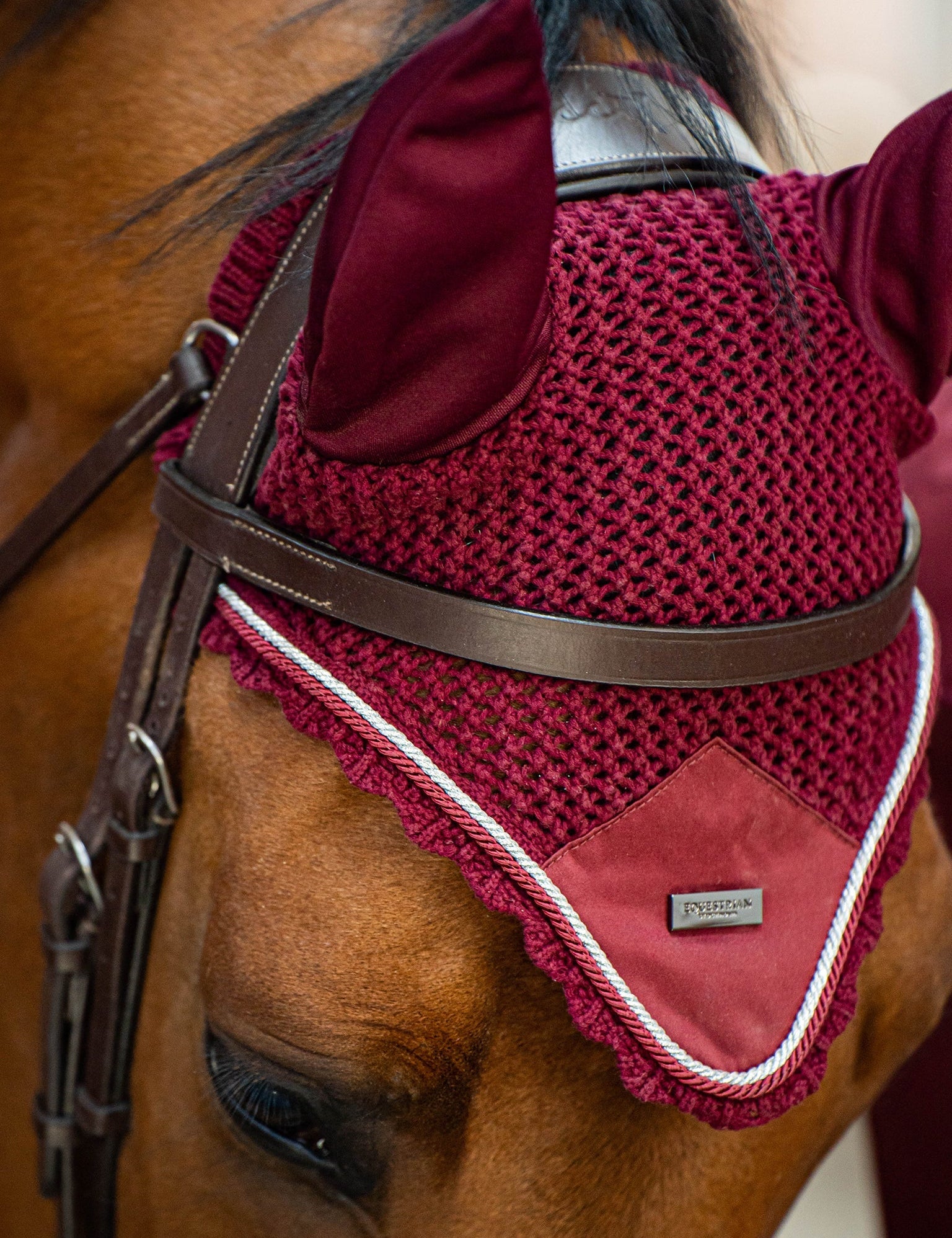 Equestrian Stockholm Ear Bonnet Bordeaux - Equestrian Stockholm - Equiluxe Tack