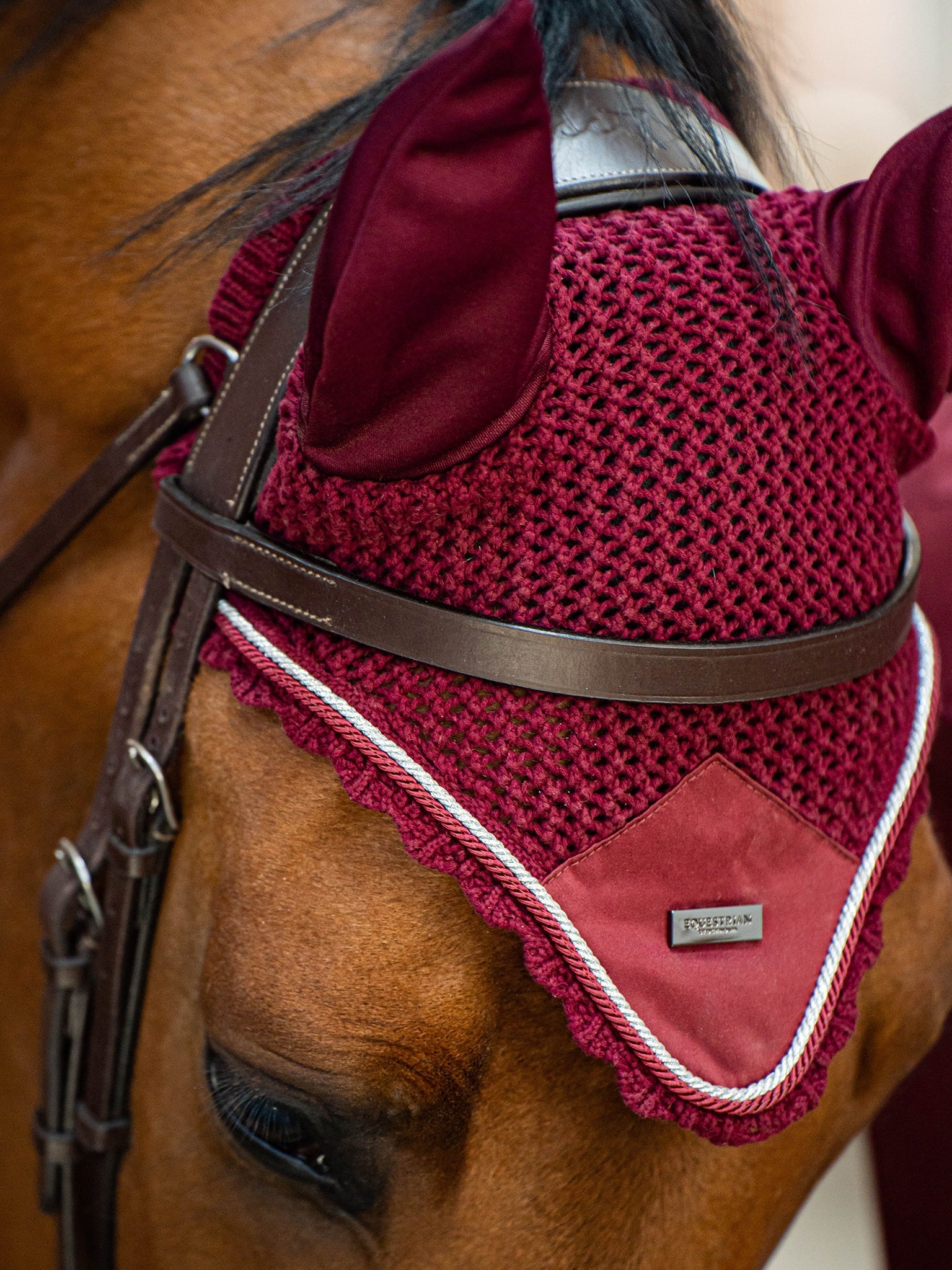Equestrian Stockholm Ear Bonnet Bordeaux - Equestrian Stockholm - Equiluxe Tack