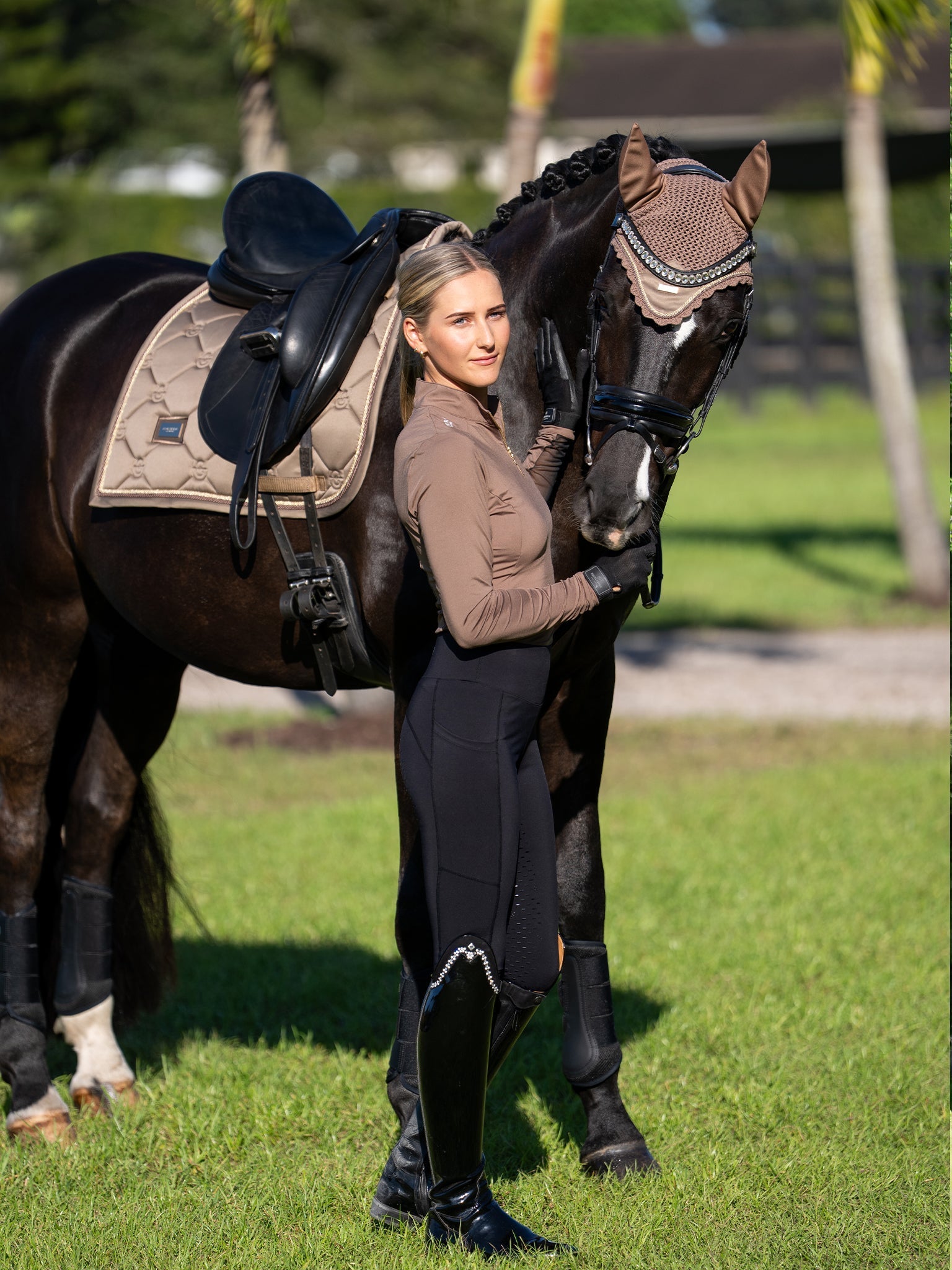 Equestrian Stockholm Ear Bonnet Champagne - Equestrian Stockholm - Equiluxe Tack
