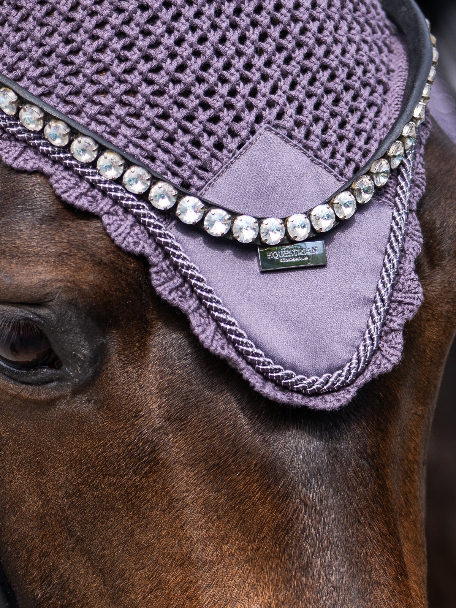 Equestrian Stockholm Ear Bonnet Dark Violet - Equestrian Stockholm - Equiluxe Tack