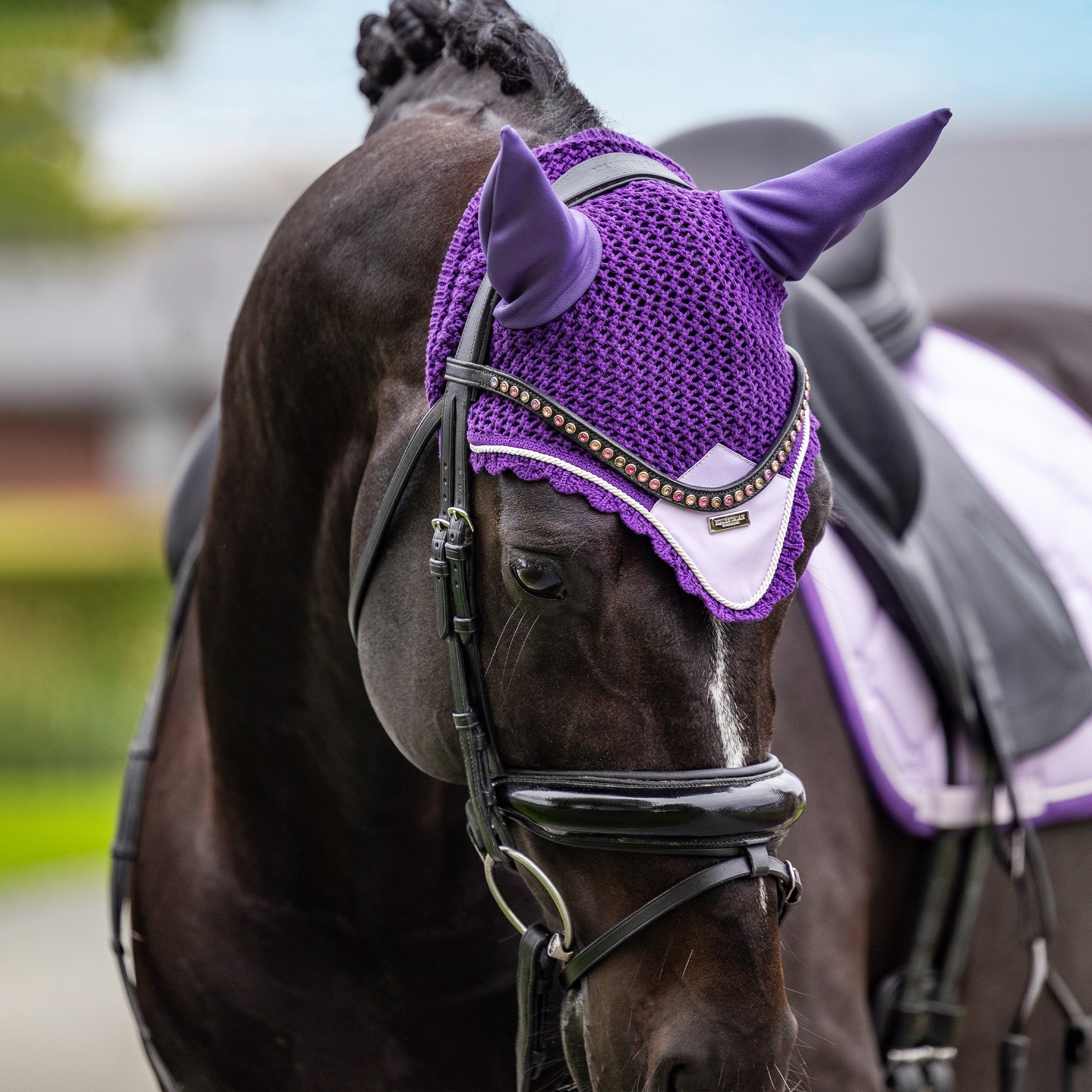 Equestrian Stockholm Ear Bonnet - Lavender - Equestrian Stockholm - Equiluxe Tack