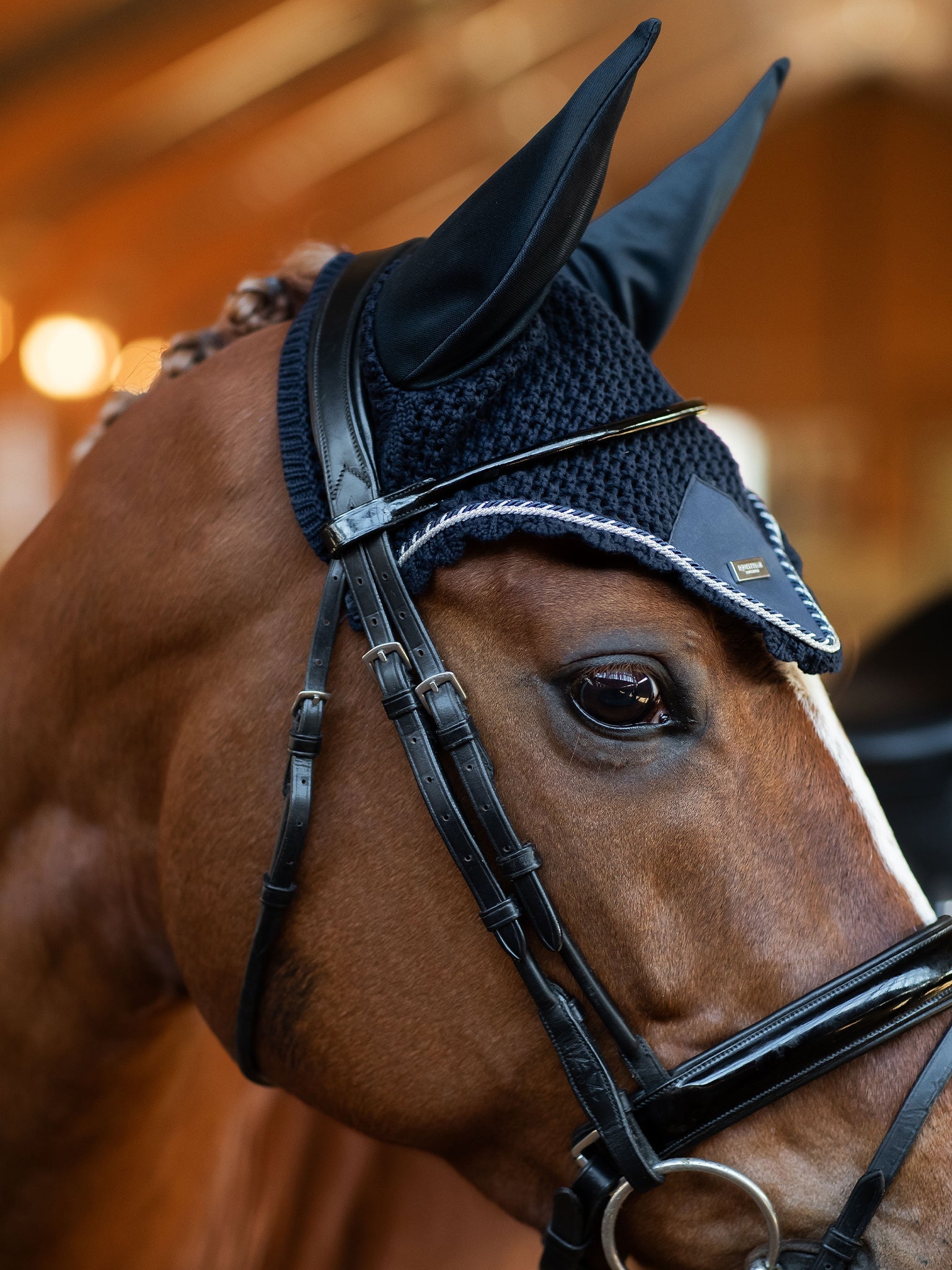 Equestrian Stockholm Ear Bonnet Midnight Blue - Equestrian Stockholm - Equiluxe Tack
