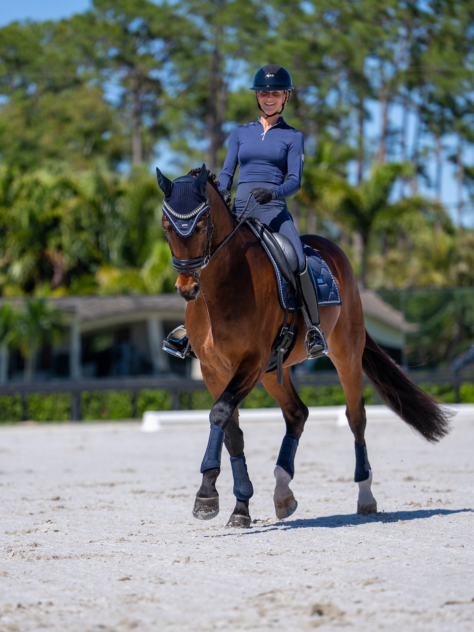 Equestrian Stockholm Ear Bonnet Midnight Blue - Equestrian Stockholm - Equiluxe Tack