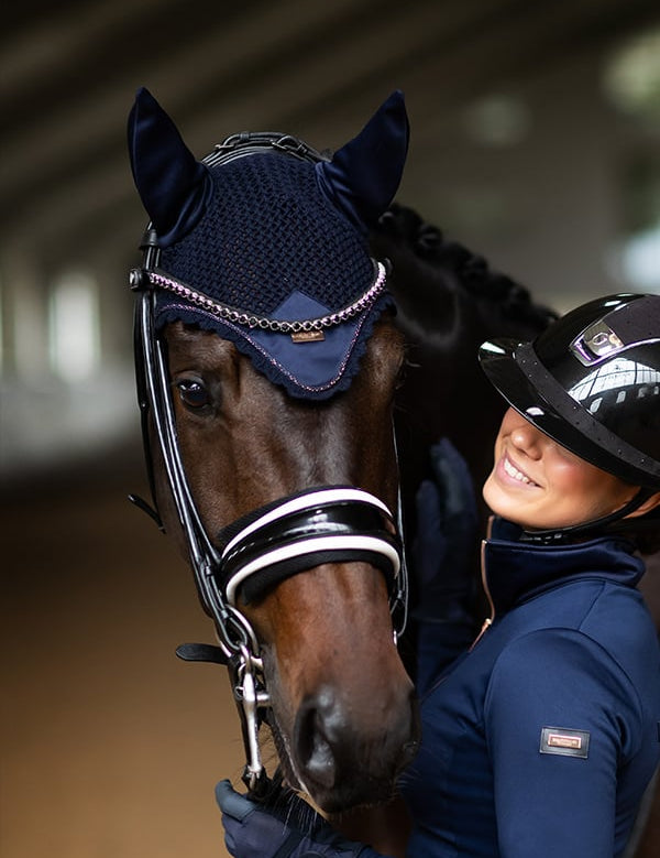 Equestrian Stockholm Ear Bonnet Modern Lagoon Blush - Equestrian Stockholm - Equiluxe Tack