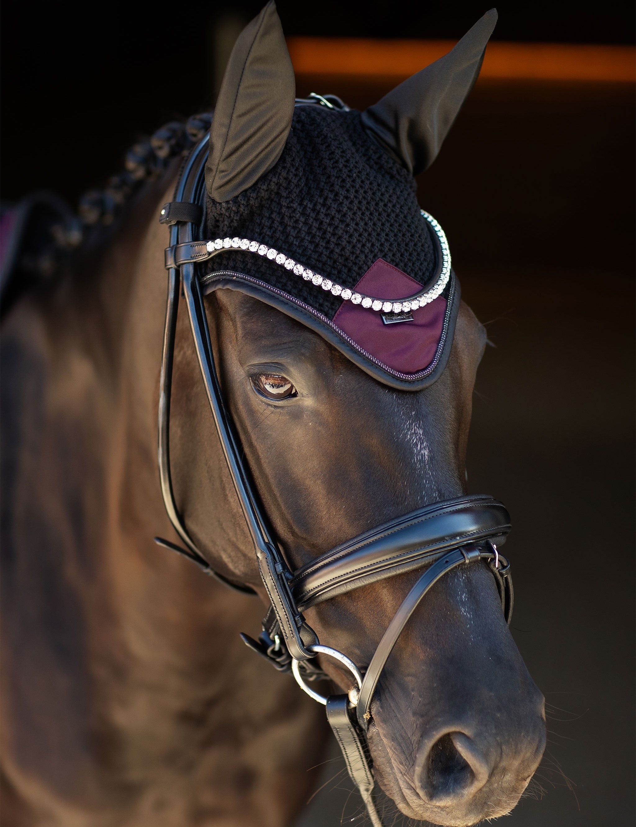 Equestrian Stockholm Ear Bonnet Modern Purple Night - Equestrian Stockholm - Equiluxe Tack