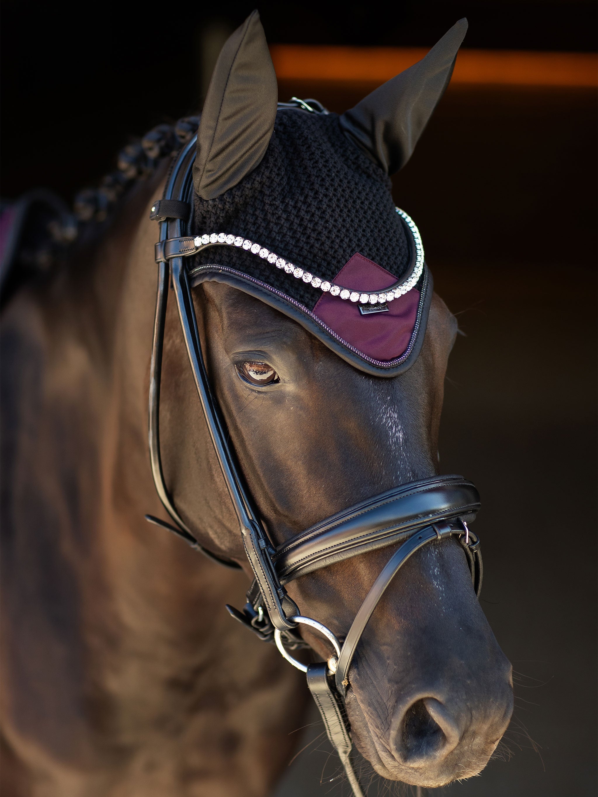 Equestrian Stockholm Ear Bonnet Modern Purple Night - Equestrian Stockholm - Equiluxe Tack
