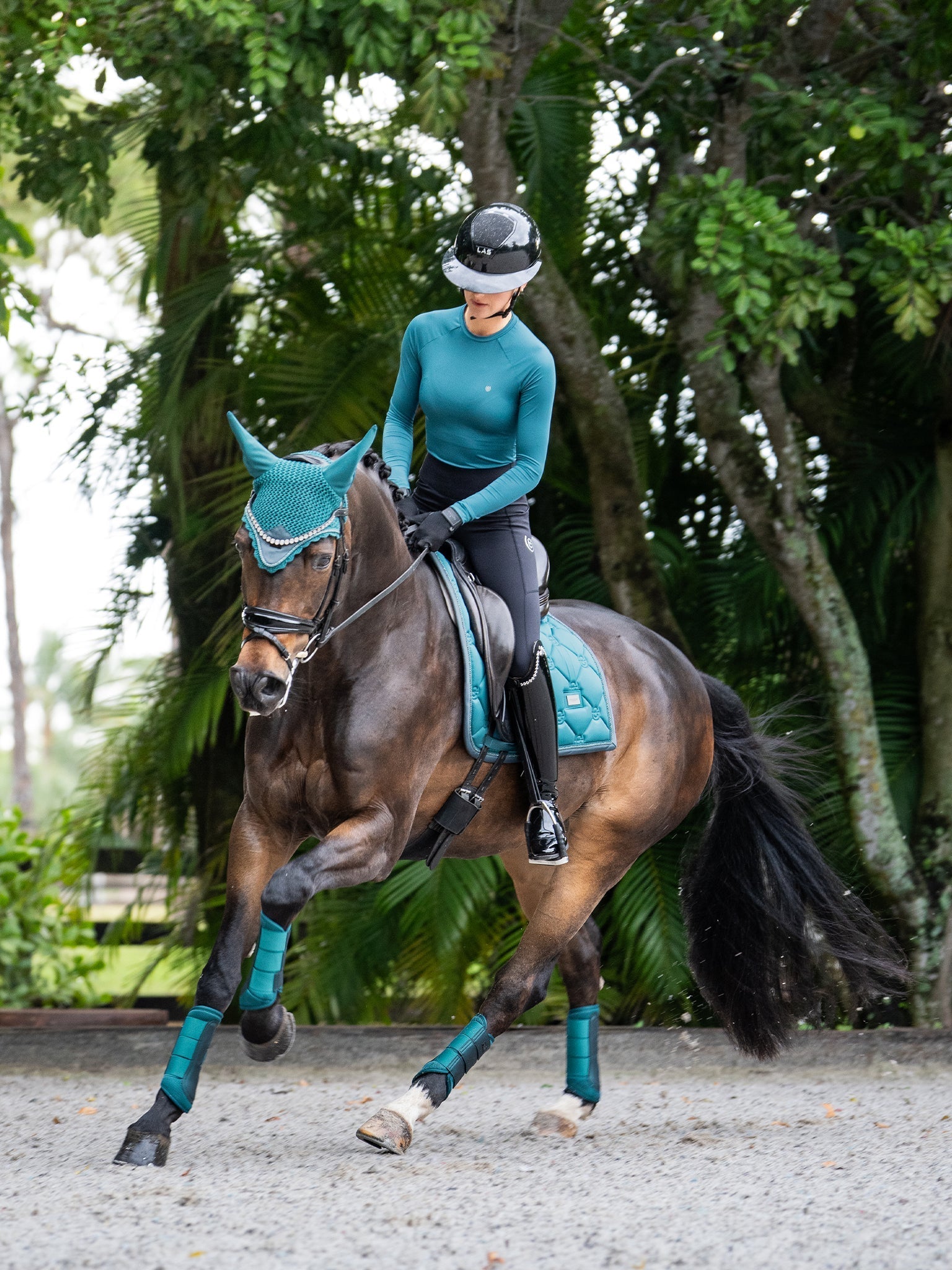 Equestrian Stockholm Ear Bonnet Teal Blue - Equestrian Stockholm - Equiluxe Tack