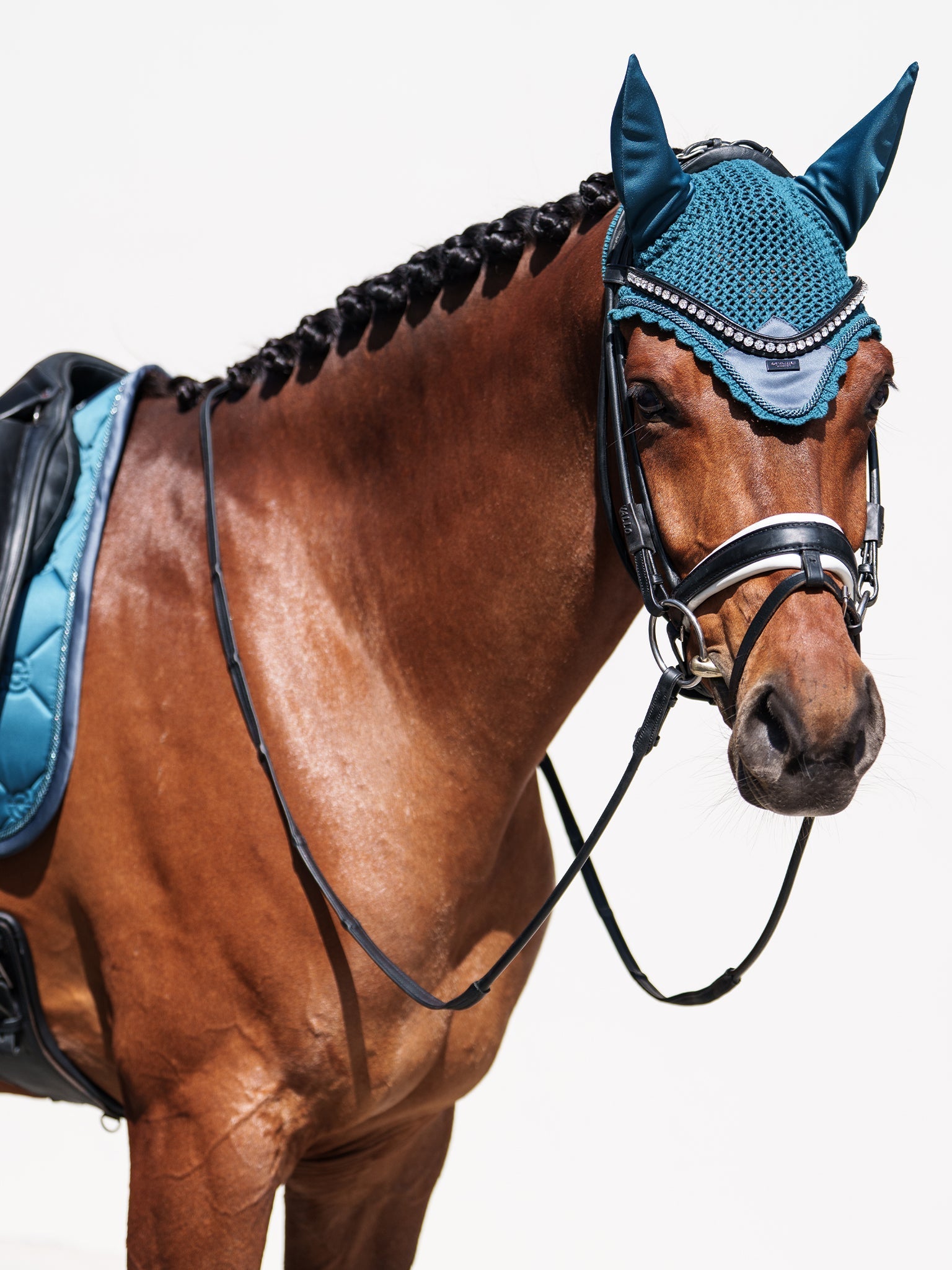 Equestrian Stockholm Ear Bonnet Teal Blue - Equestrian Stockholm - Equiluxe Tack
