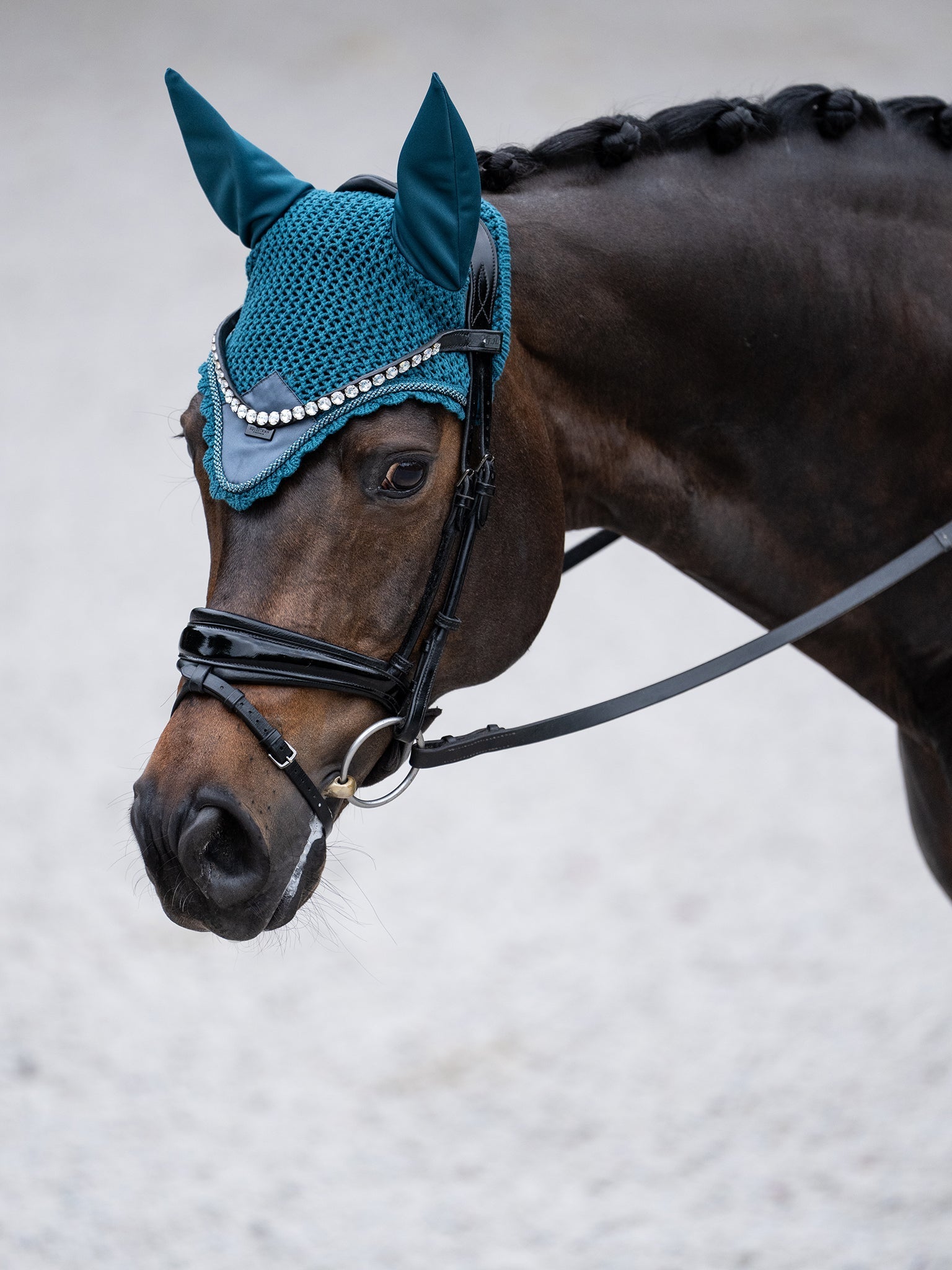 Equestrian Stockholm Ear Bonnet Teal Blue - Equestrian Stockholm - Equiluxe Tack