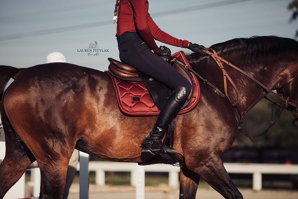 Equestrian Stockholm Jump Saddle Pad Bordeaux - Equestrian Stockholm - Equiluxe Tack